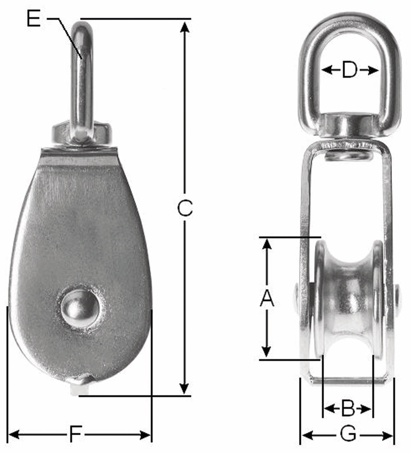 Umlenkrolle, Edelstahl, 32 mm