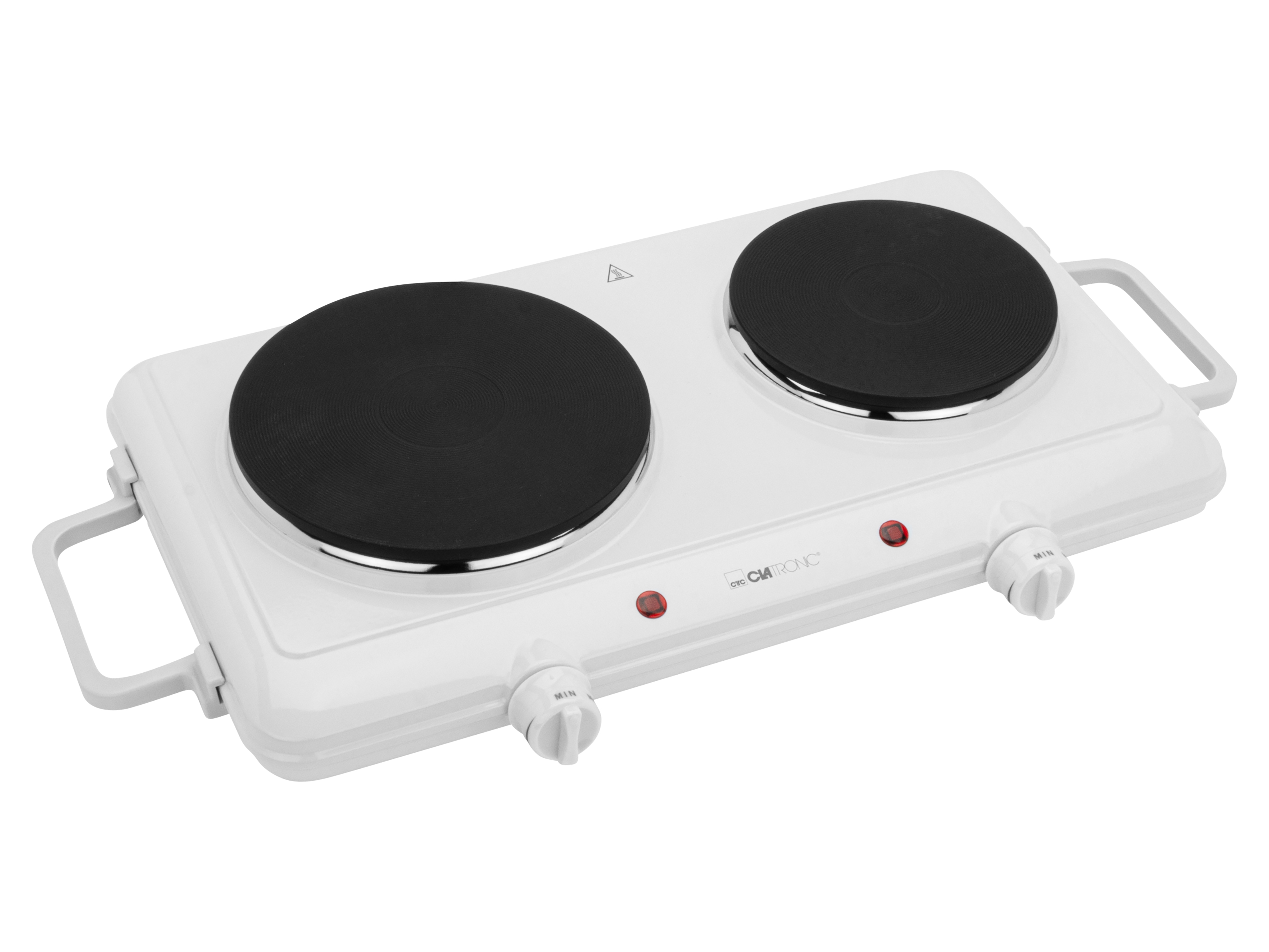 CLATRONIC Doppelkochplatte DKP 3583, 1x Ø180mm, 1500W, 1x Ø150mm, 1000W, weiß