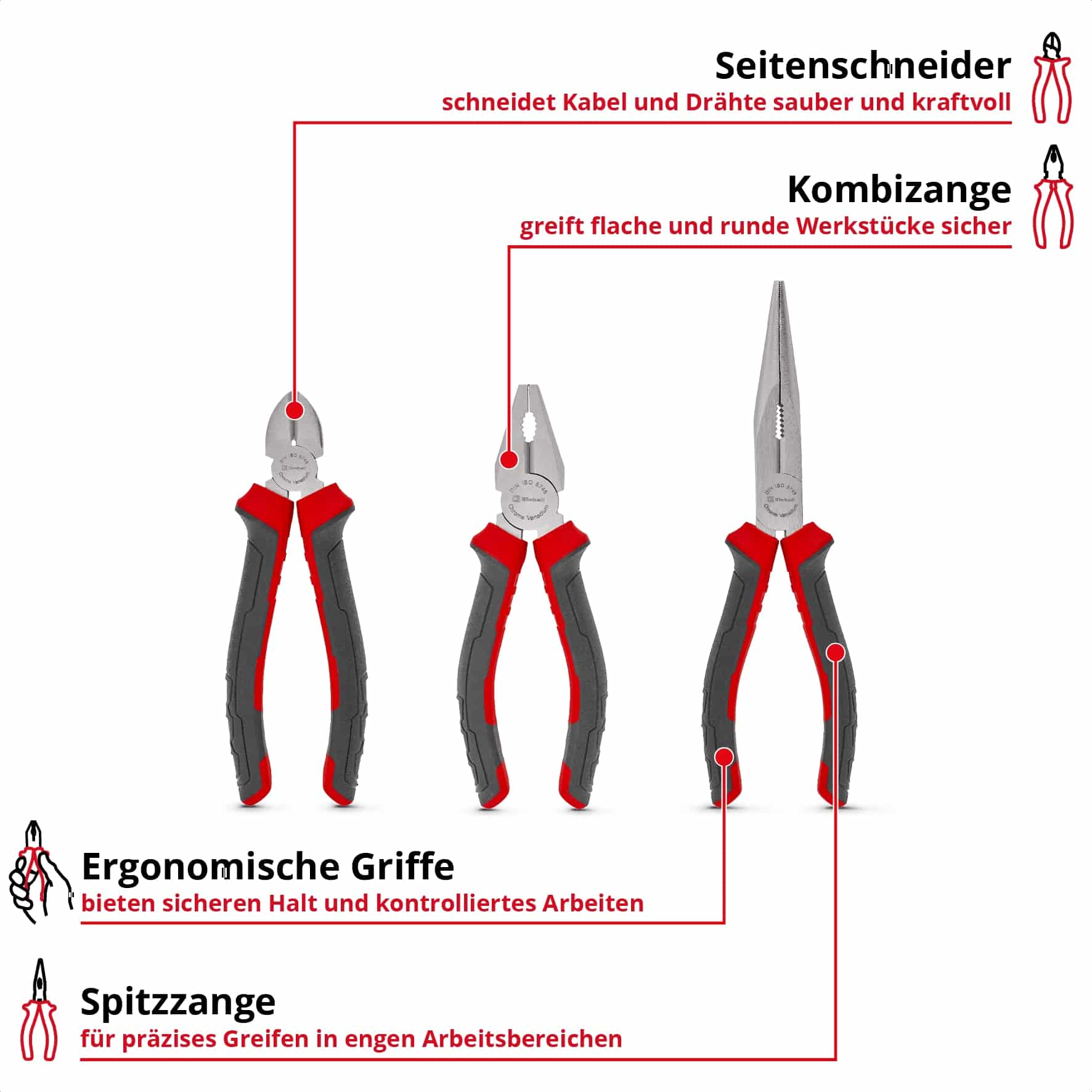 EINHELL Zangen-Set, 370530, 160/200 mm, 3-teilig EINHELL Zangen-Set, 370530, 160/200 mm, 3-teilig