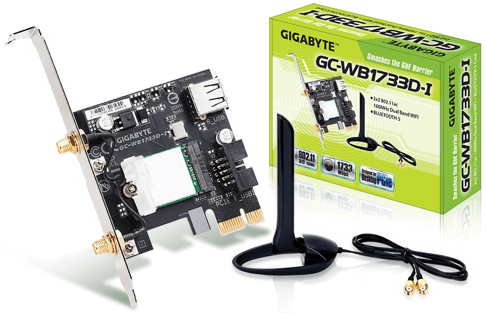 GIGABYTE WLAN-Karte GC-WB1733D-I, WLAN & Bluetooth 5.0, PCIe x1