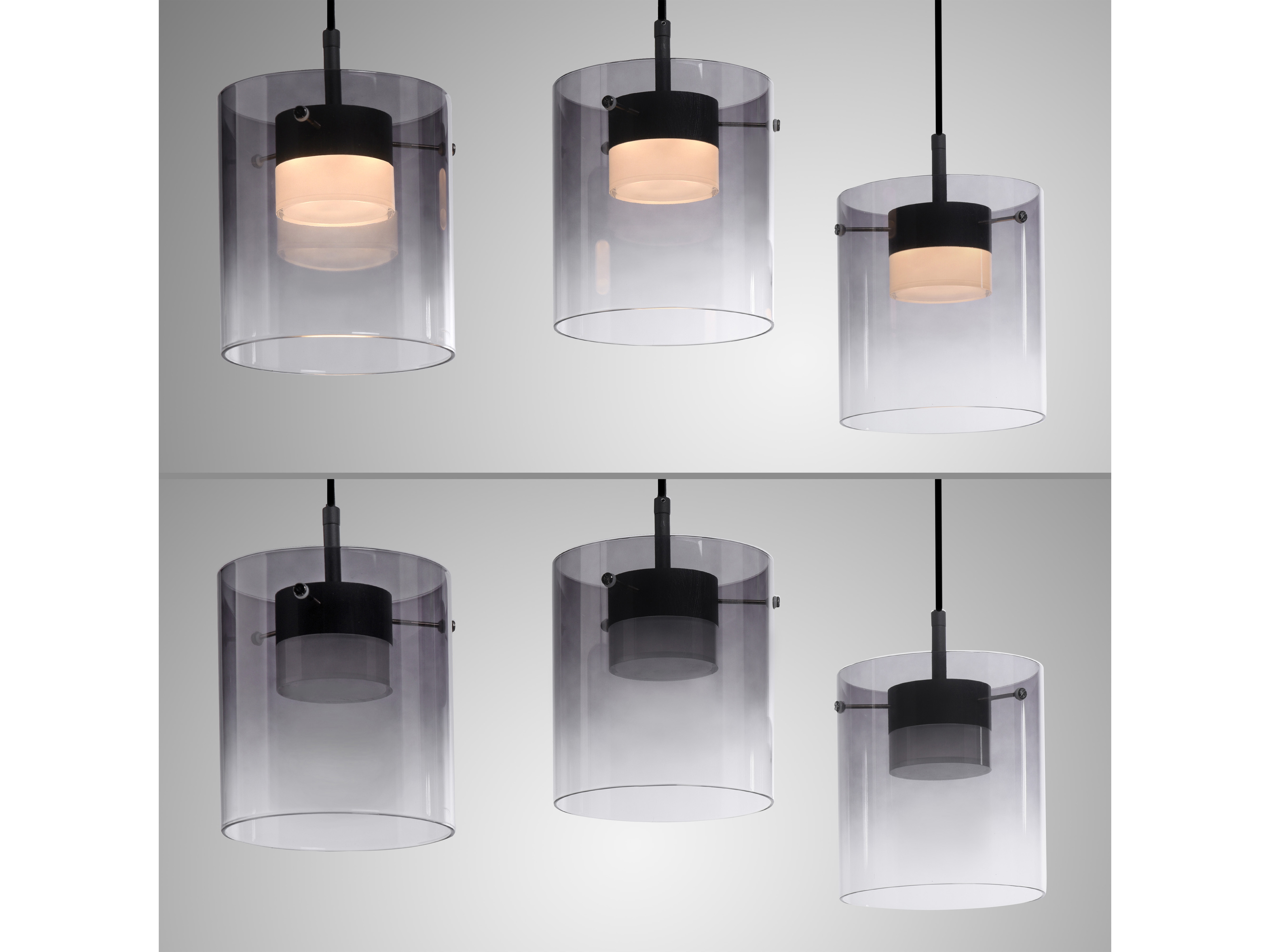 JUST LIGHT LED-Pendelleuchte 14043-18, 7,5W, 800lm, 3000K, schwarz