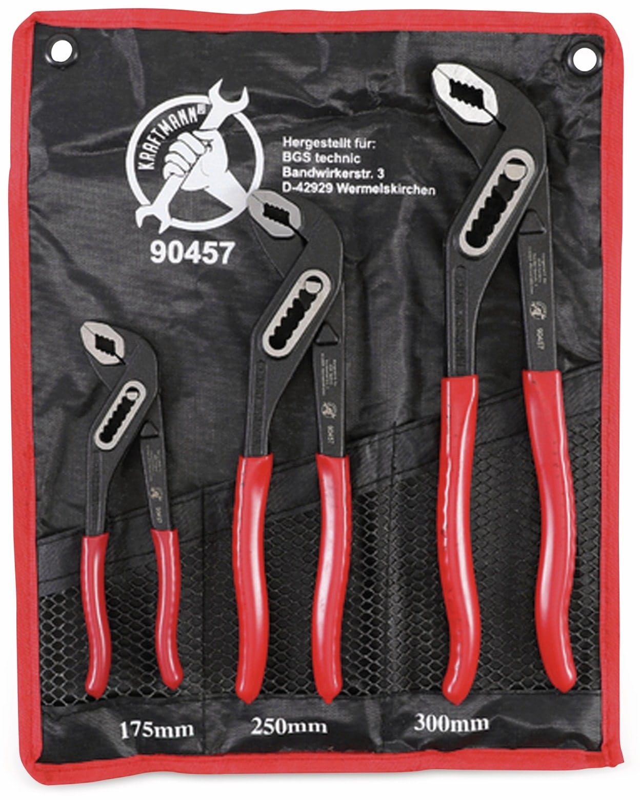 BGS TECHNIC Wasserpumpenzangen-Satz 90457, 3 teilig, 175…300 mm