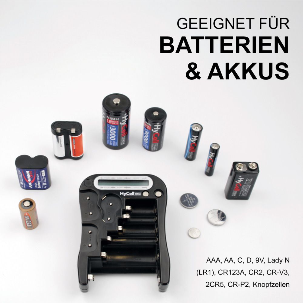HYCELL LCD Batterie-Tester, für Batterien und Akkus
