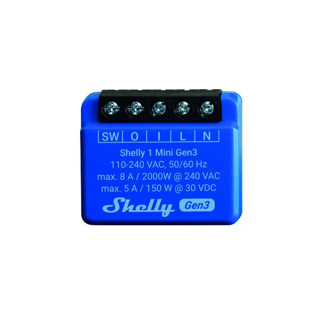 SHELLY WLAN-Schaltaktor 1 Mini Gen 3, blau, 4 Stück SHELLY WLAN-Schaltaktor 1 Mini Gen 3, blau, 4 Stück