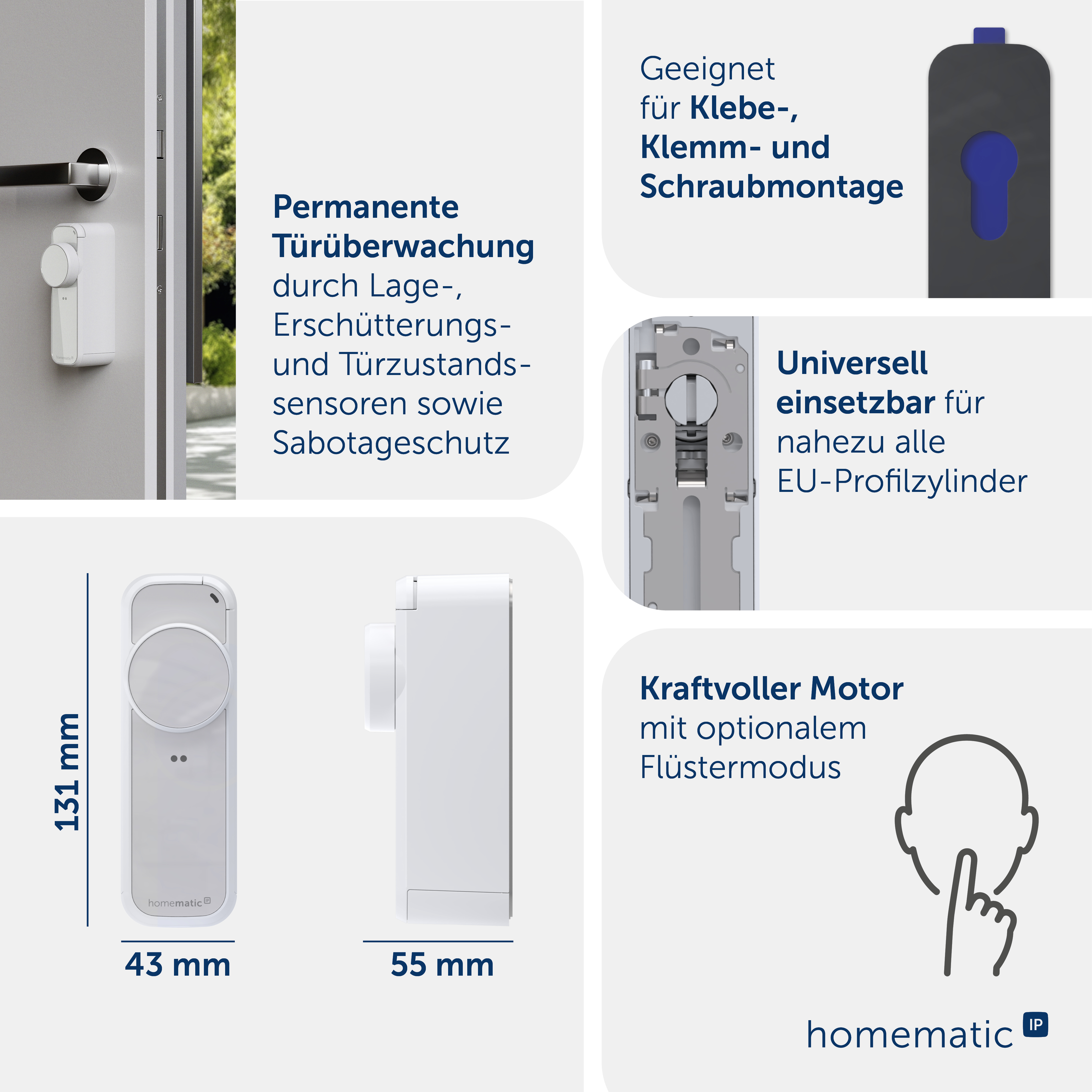 HOMEMATIC IP 162822A0, Türschlossantrieb pro, weiß-silber
