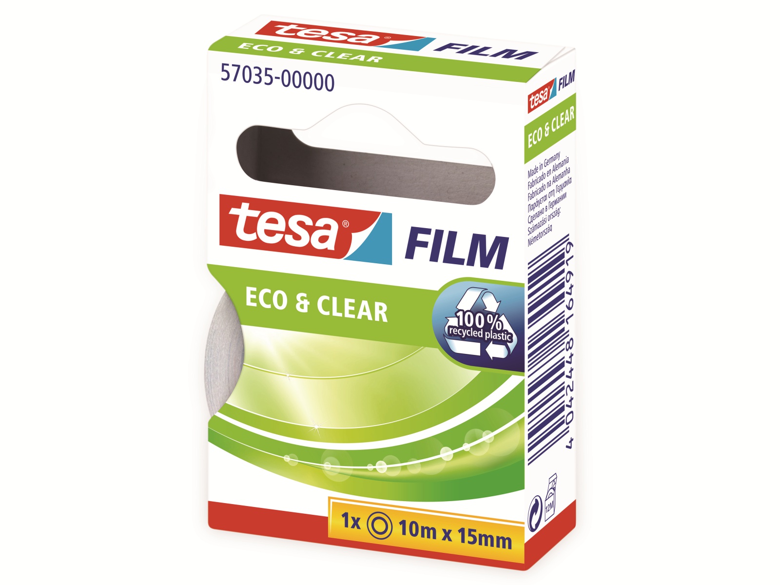 TESA film® eco&clear, 1 Rolle, 10m:15mm, 57035-00000-01