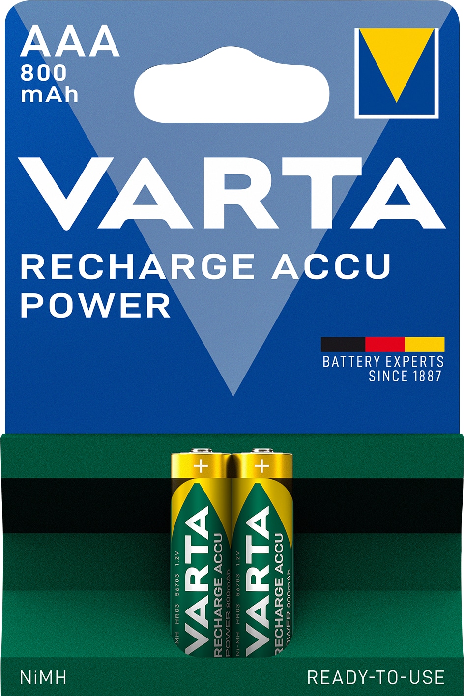 VARTA NiMH-Micro-Akku 56703, 800 mAh, 2 Stück