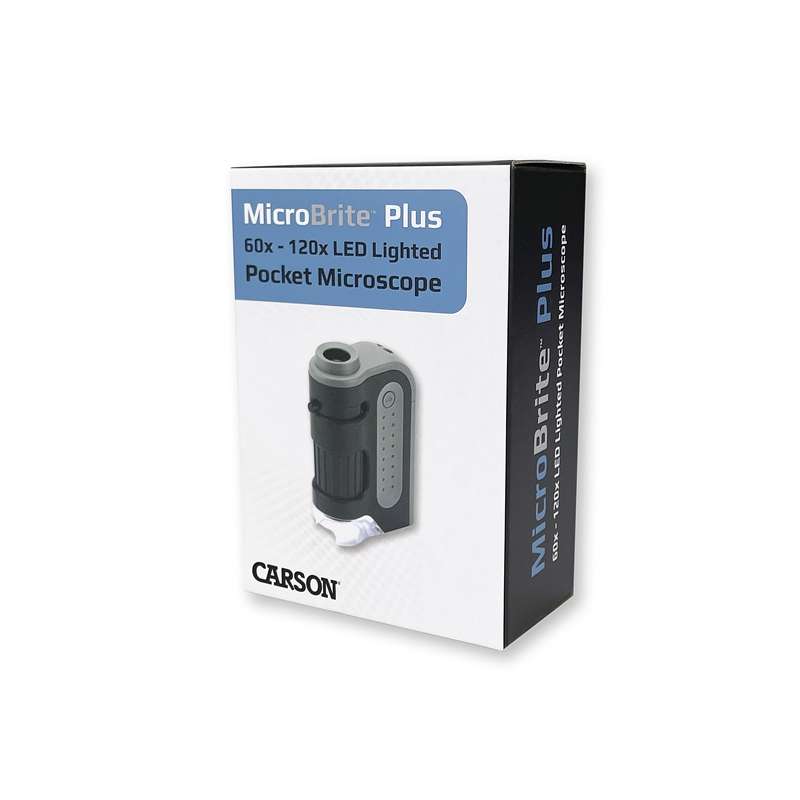 CARSON Mikroskop MicroBrite Plus 120x, Schwarz/Grau, LED-Beleuchtung