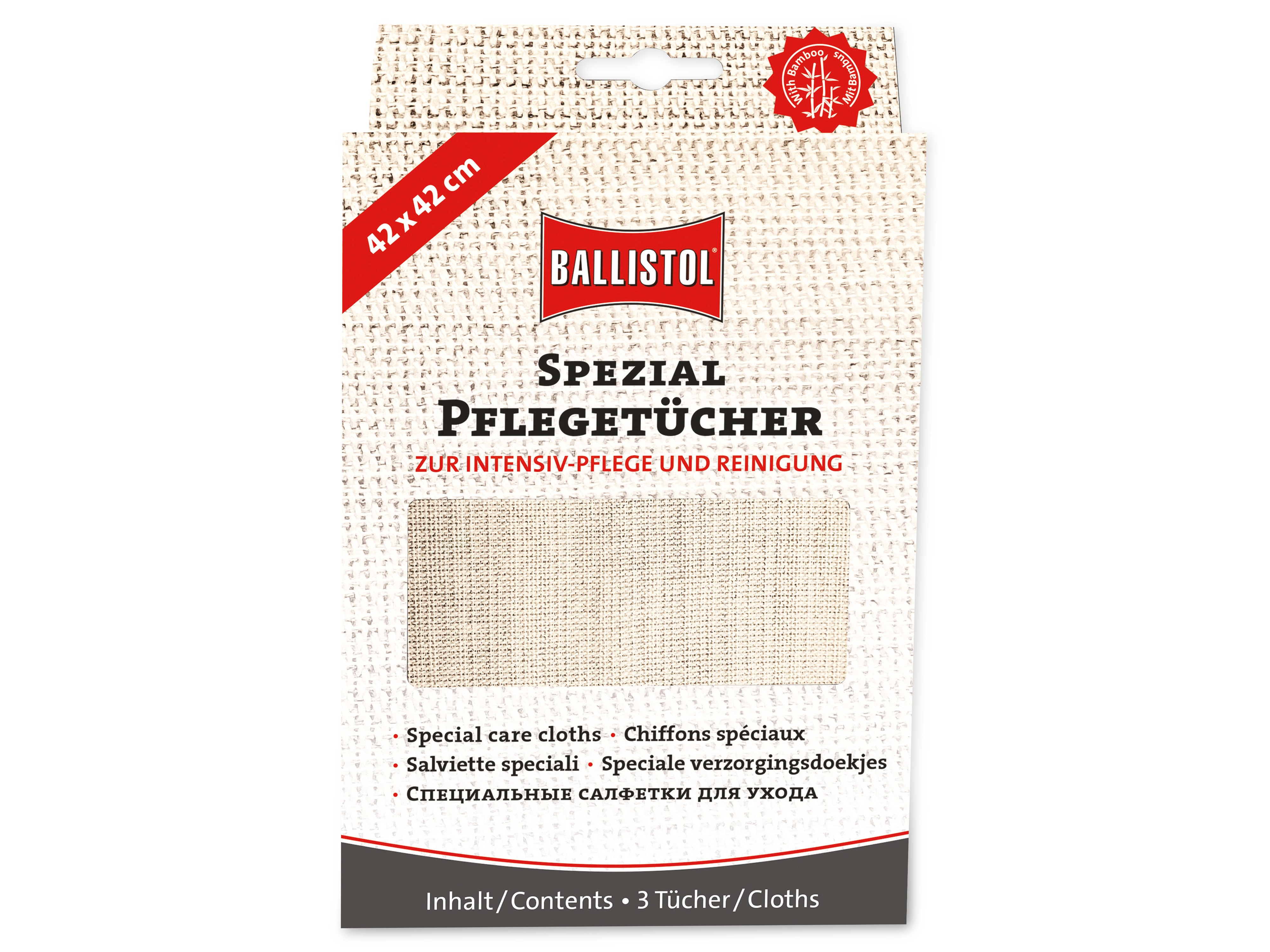 BALLISTOL Spezial Pflegetücher, 3 Stück, 42x42 cm BALLISTOL Spezial Pflegetücher, 3 Stück, 42x42 cm