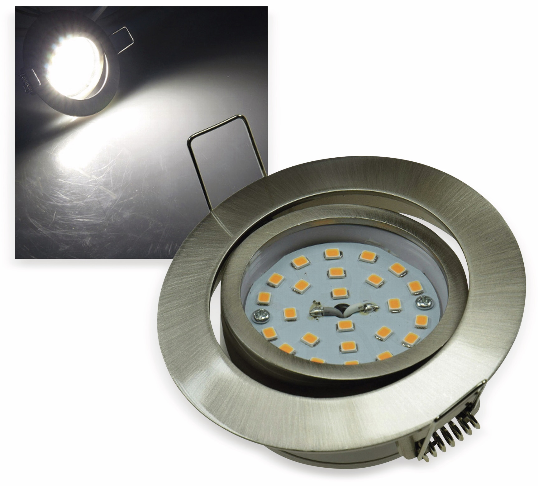CHILITEC LED-Einbauleuchte "Flat-32" EEK F, 5 W, 490 lm, 4000 K, Edelstahl