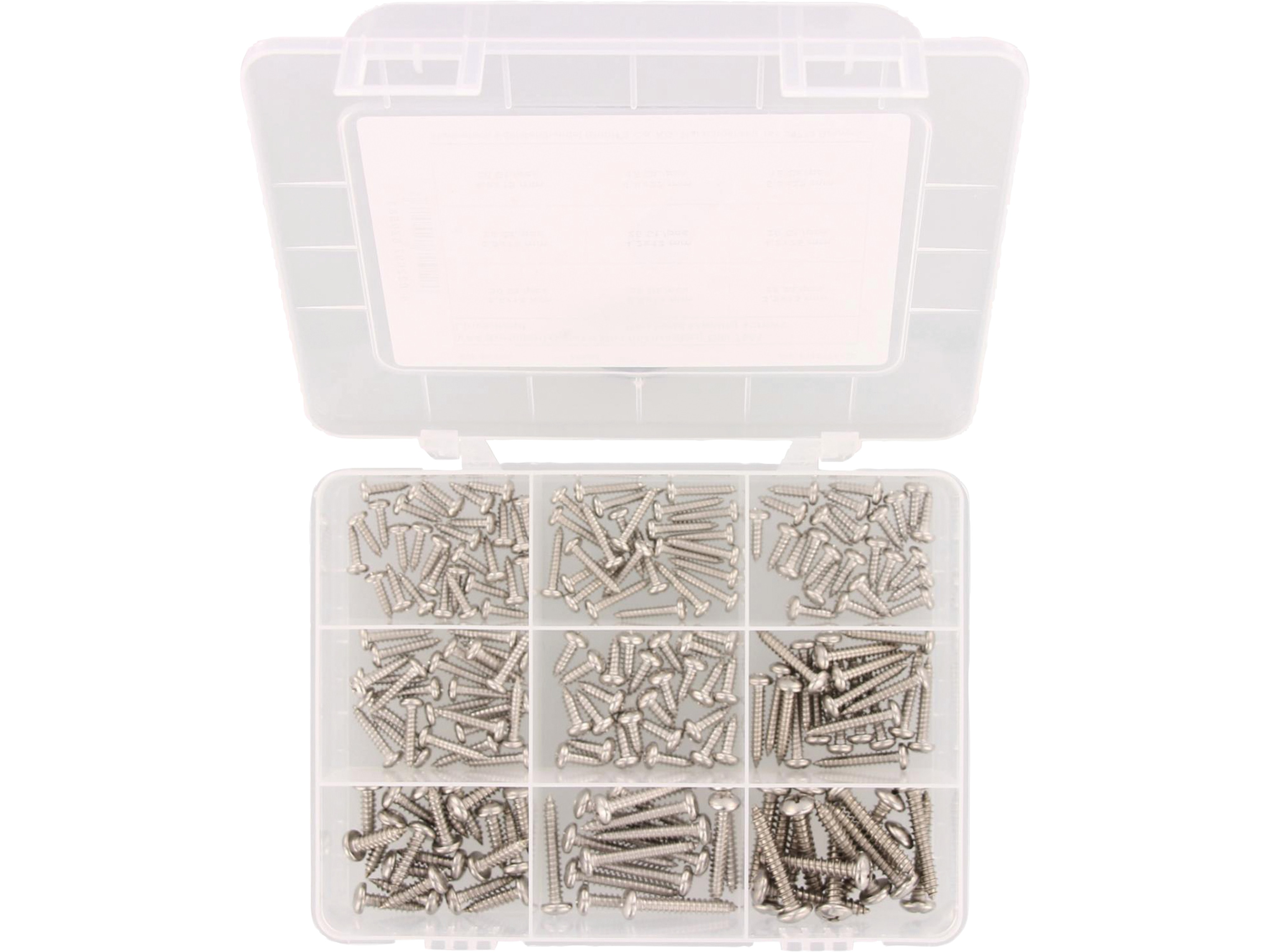 MARINETECH Sortiment Blechschrauben, 8152174120, Linsenkopf, A4, DIN 7981, 3,5-5,5 mm, 200-teilig MARINETECH Sortiment Blechschrauben, 8152174120, Linsenkopf, A4, DIN 7981, 3,5-5,5 mm, 200-teilig