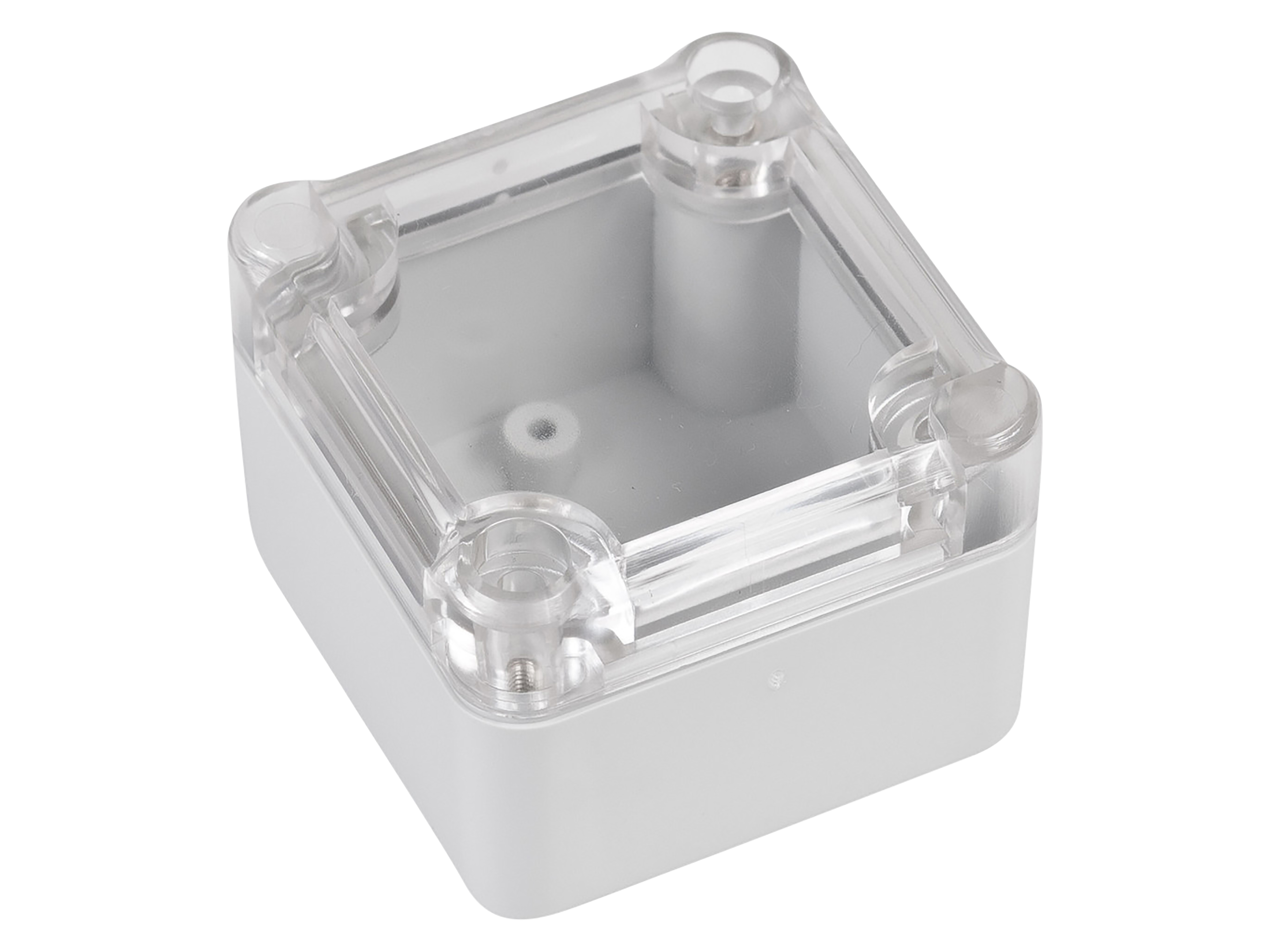 POLLIN ABS-Gehäuse 4U63050504437, 51x49x36 mm, IP65, Glasklarer Deckel