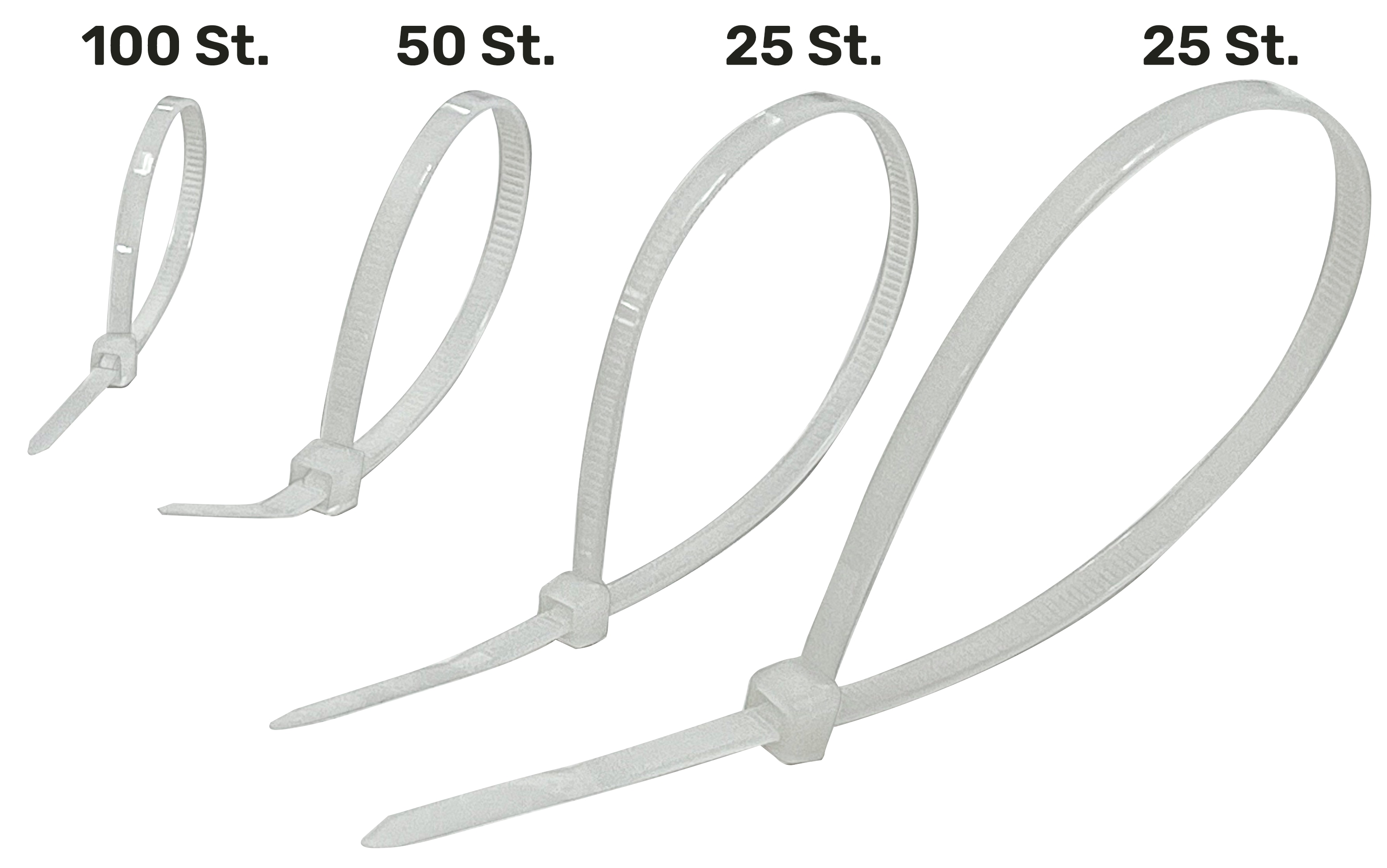 Kabelbinder-Set, BLACK+DECKER, 200-tlg. weiß