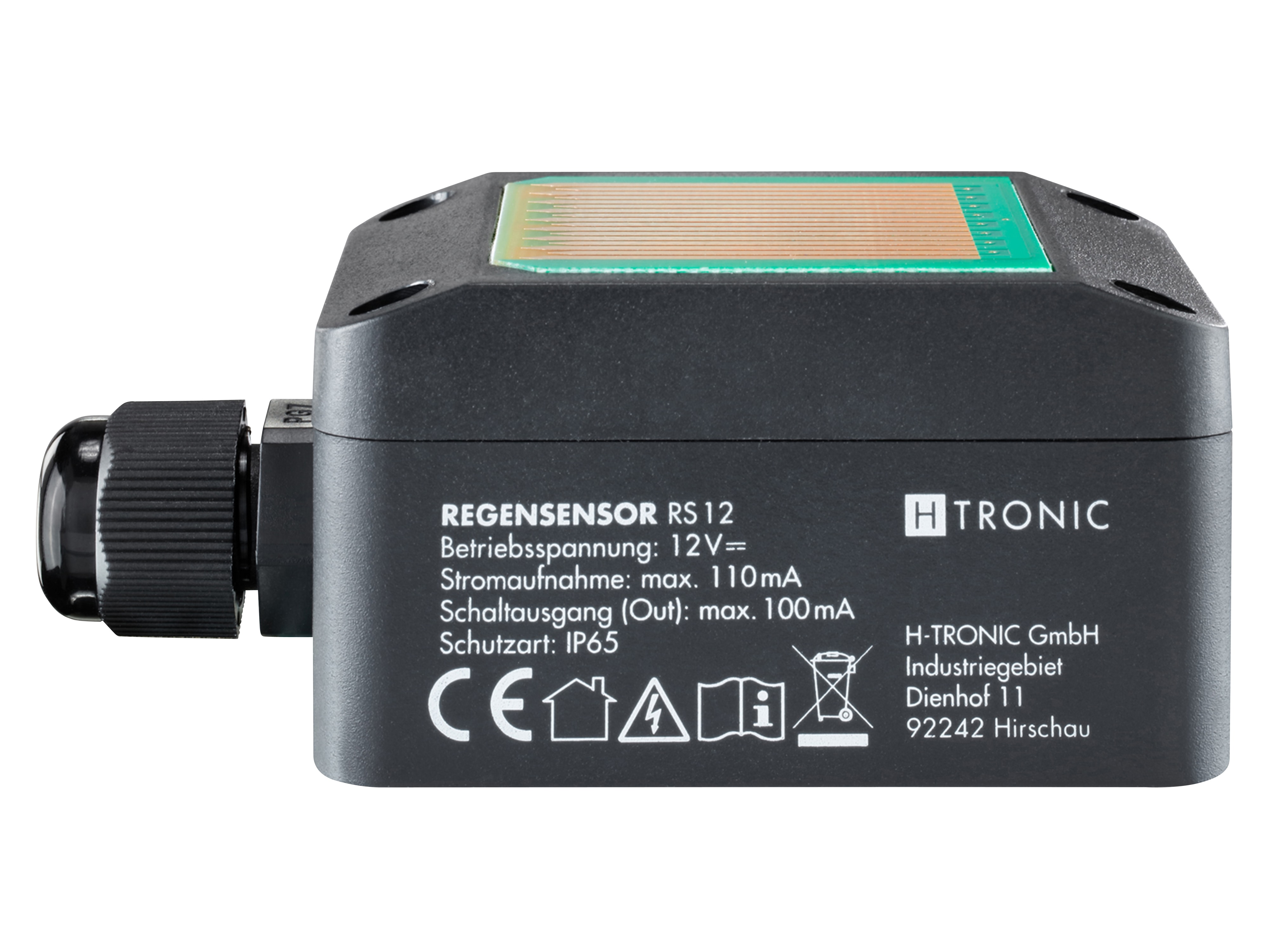 H-TRONIC Regensensor RS 12, schwarz