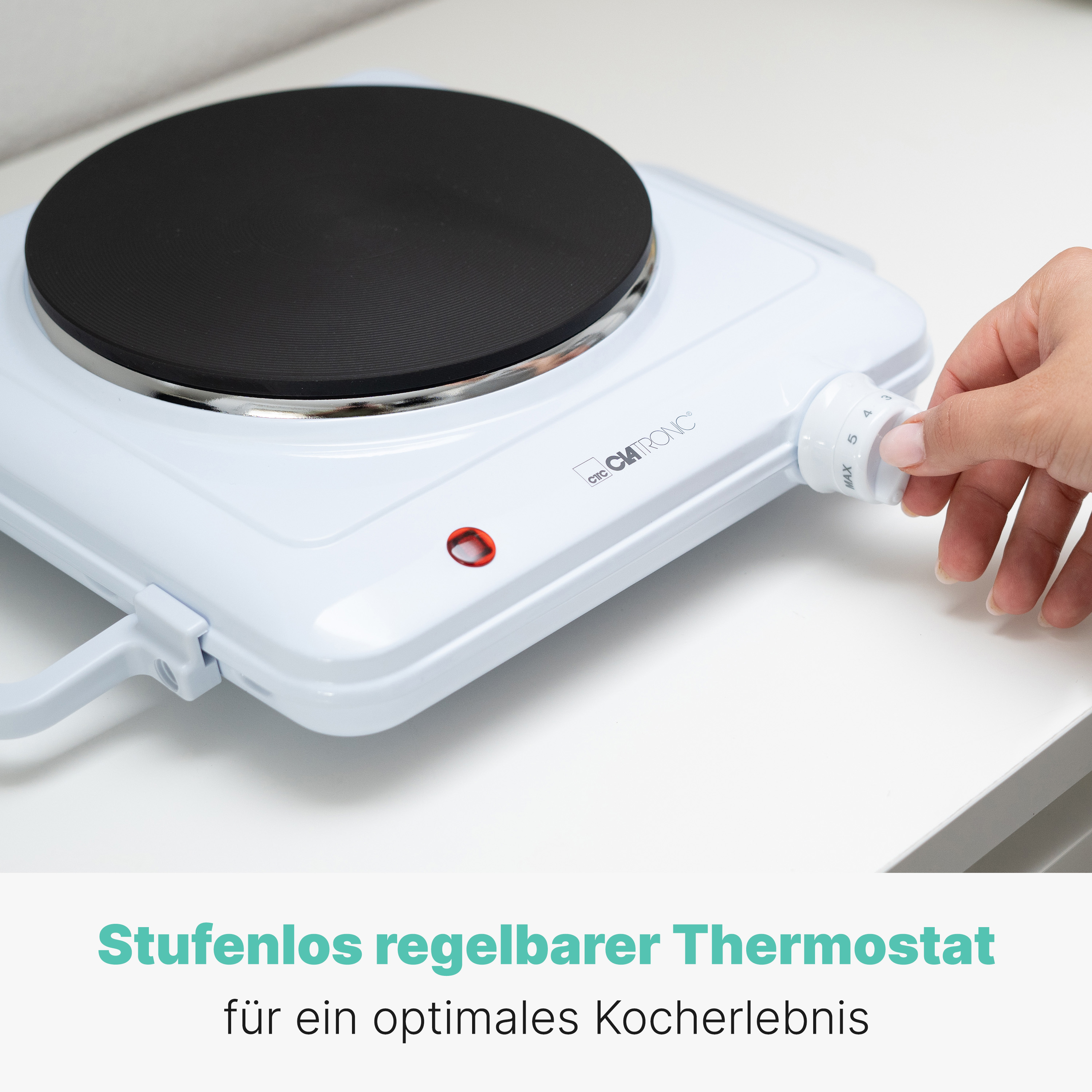 CLATRONIC Einzelkochplatte EKP 3582, Ø 180 mm, 1500 W, weiß