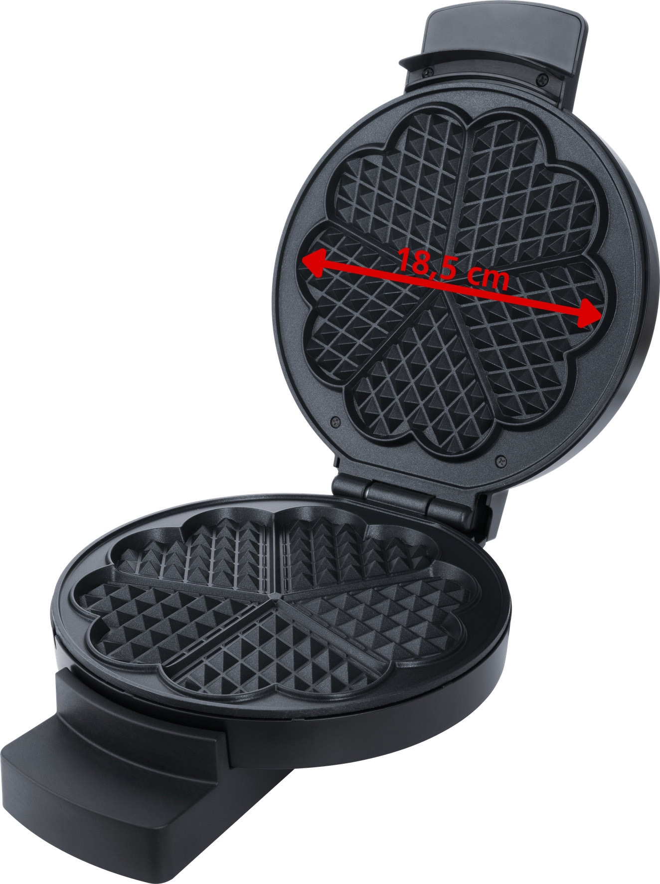 STEBA XL Waffeleisen WE 3 XL, Ø18,5cm, 5 Herzwaffeln, 900W