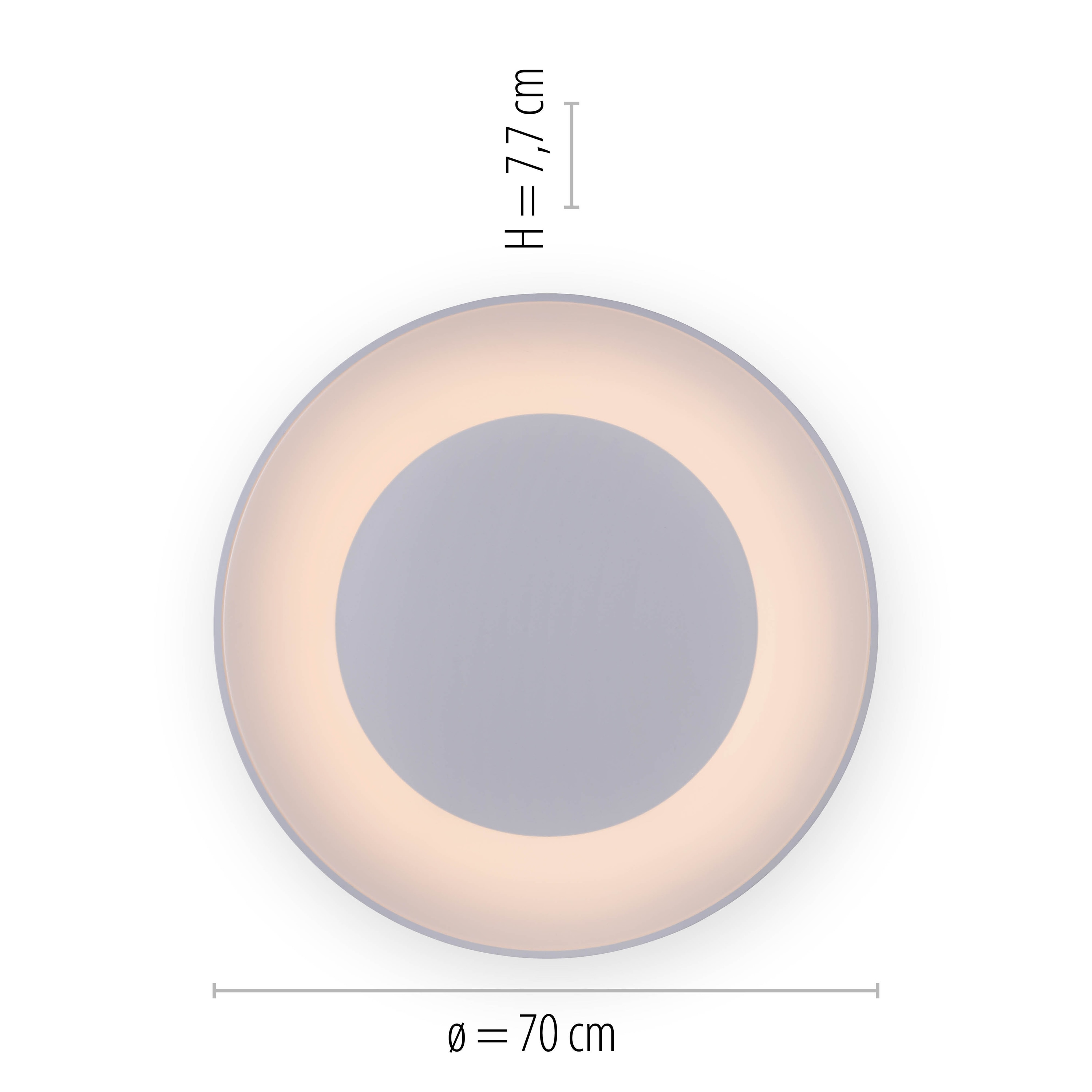 JUST LIGHT LED-Deckenleuchte 14327-16 weiß, 54 W, 6600 lm, CCT