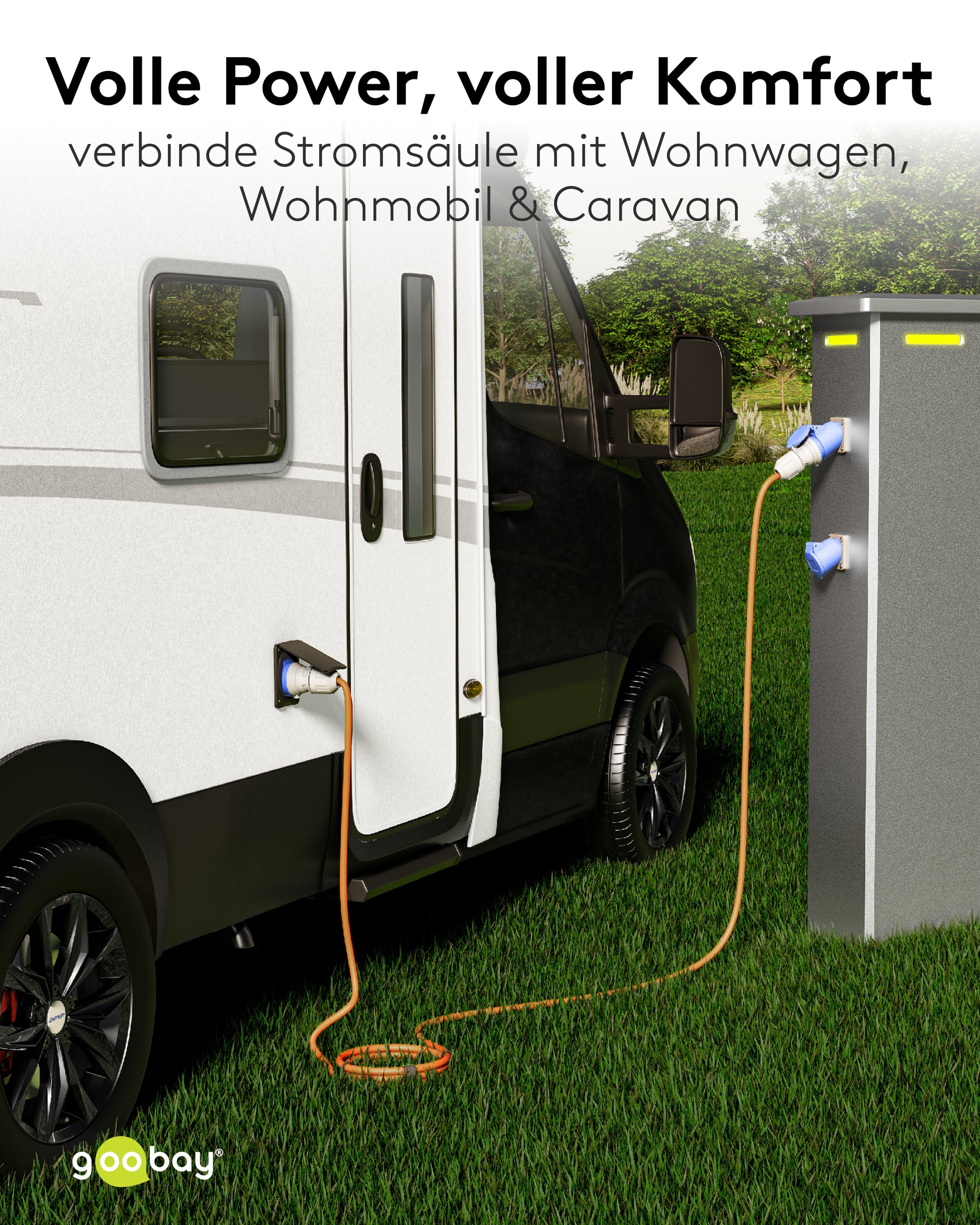 GOOBAY CEE-Verlängerung 76229, 10 m, 2,5mm², 16A/230V, orange