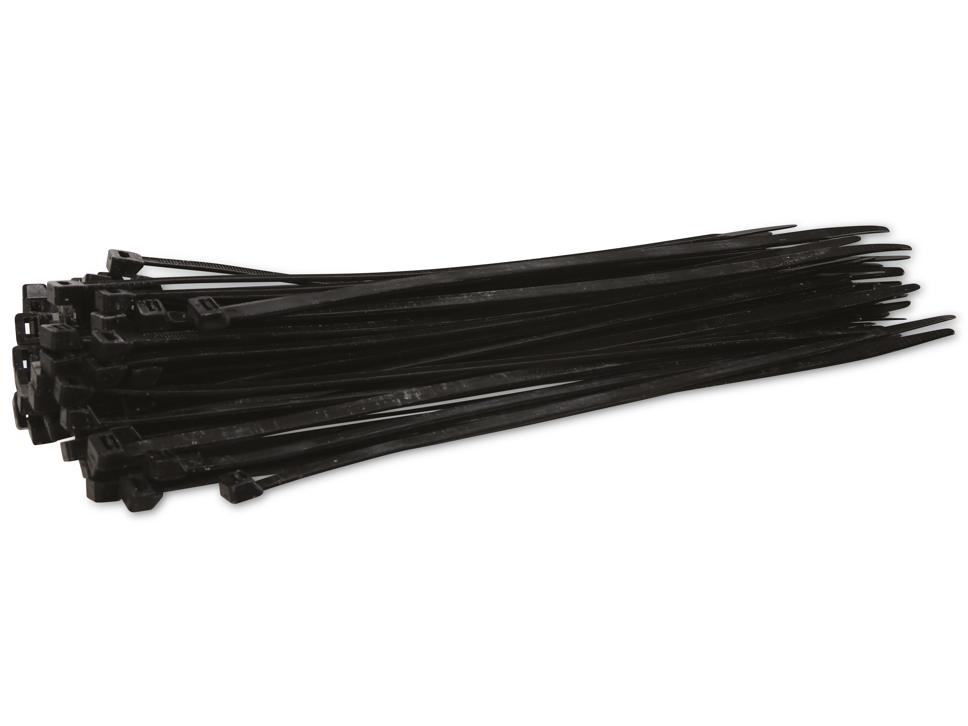 KSS Kabelbinder-Sortiment Polyamid 6.6, schwarz, 300x7,6, UV-beständig, 100 Stück