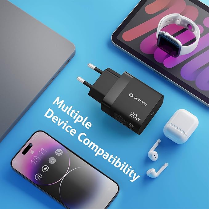 SONERO USB-C Ladegerät X-PS100, 1 Port, 20W, schwarz USB-C Ladegerät SONERO X-PS100, 1 Port, 20W, schwarz
