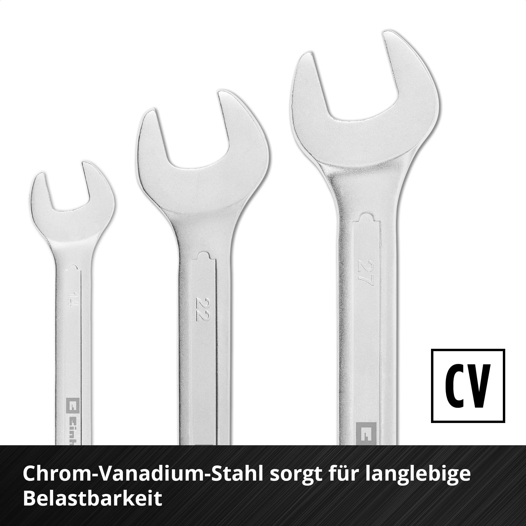 EINHELL E-Case-Einleger Gabelringschlüssel, 370521, 19-teilig
