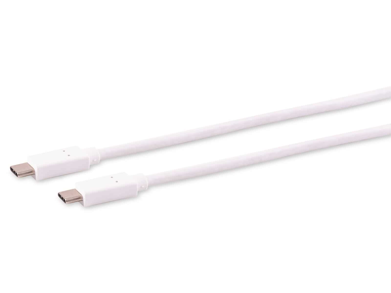 USB-C Verbindungskabel, 3.2 Gen 2x2, weiß, 2 m