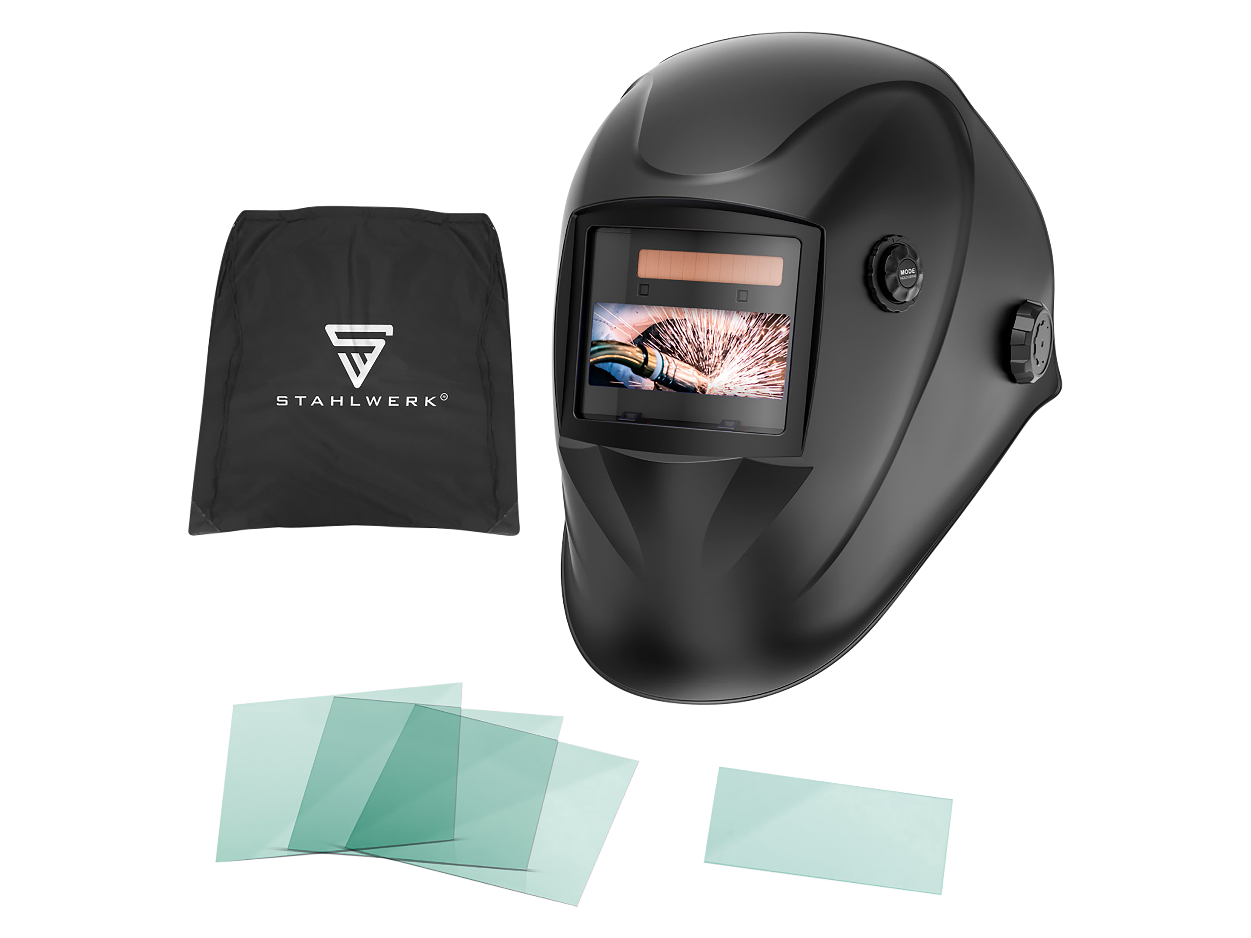 STAHLWERK Automatik-Schweißhelm WORKER, 3-in-1