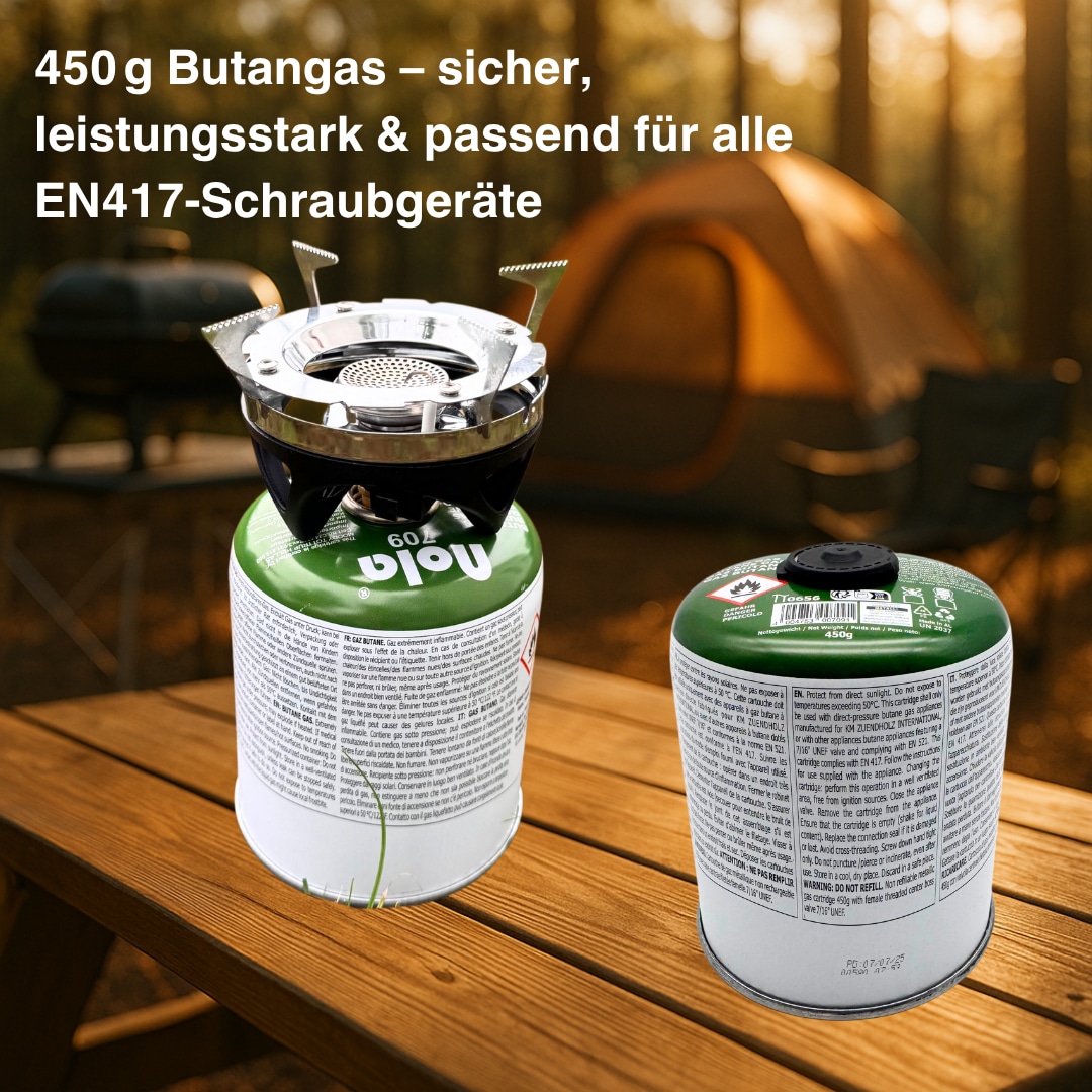 NOLA Butangaskartusche 709, 450g mit 7/16" Gewinde