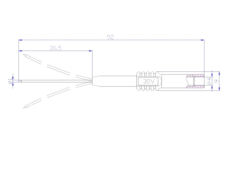 Prüfspitze mit 4 mm Sicherheitsbuchse, flexibel, grau