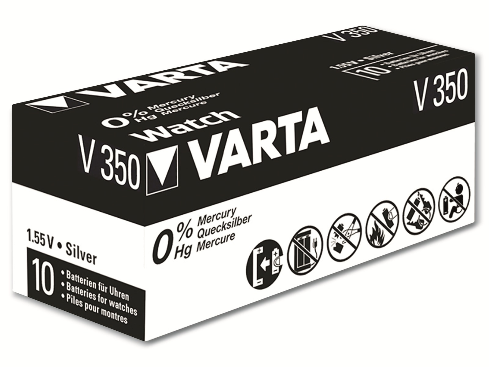 VARTA Knopfzelle Silver Oxide, 350 SR42,  1.55V, 10 Stück