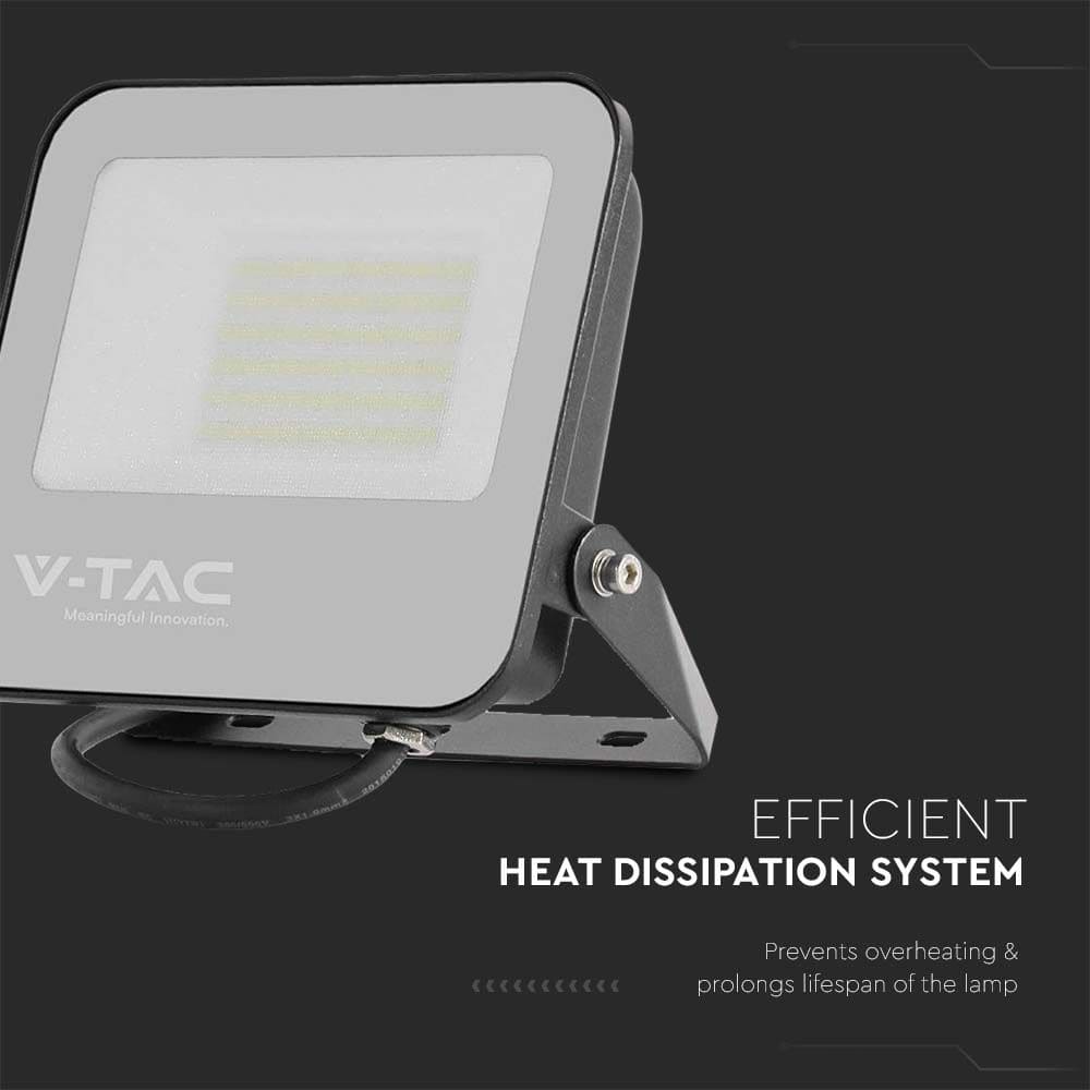 LED-Fluter V-TAC, VT-4456, EEK: B, 50 W, 4000 K, 9250 lm, IP65, sw