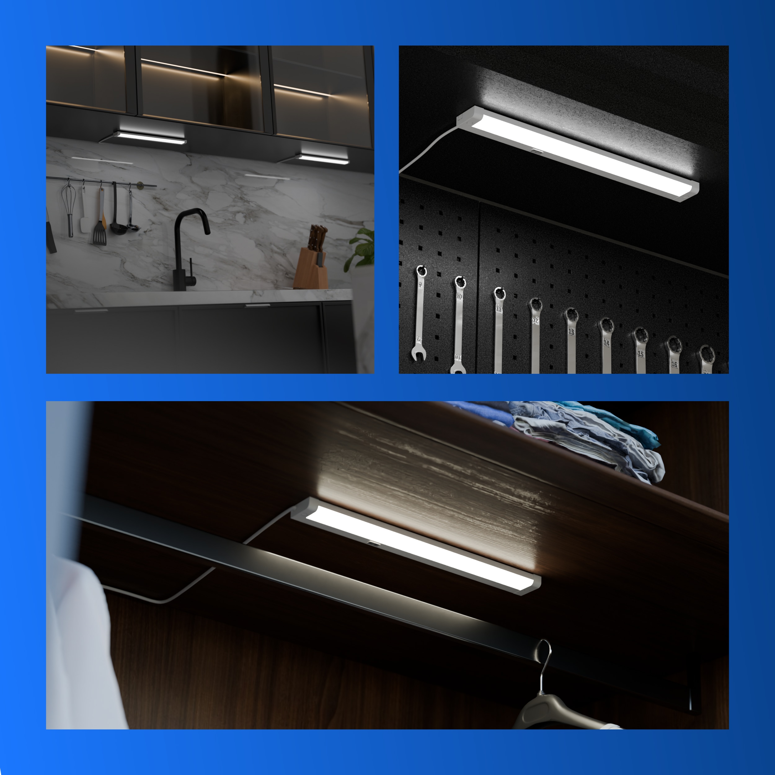 REV LED-Unterbauleuchte, 4W, 3000K, 300lm, warmweiß, IP20, 30 cm