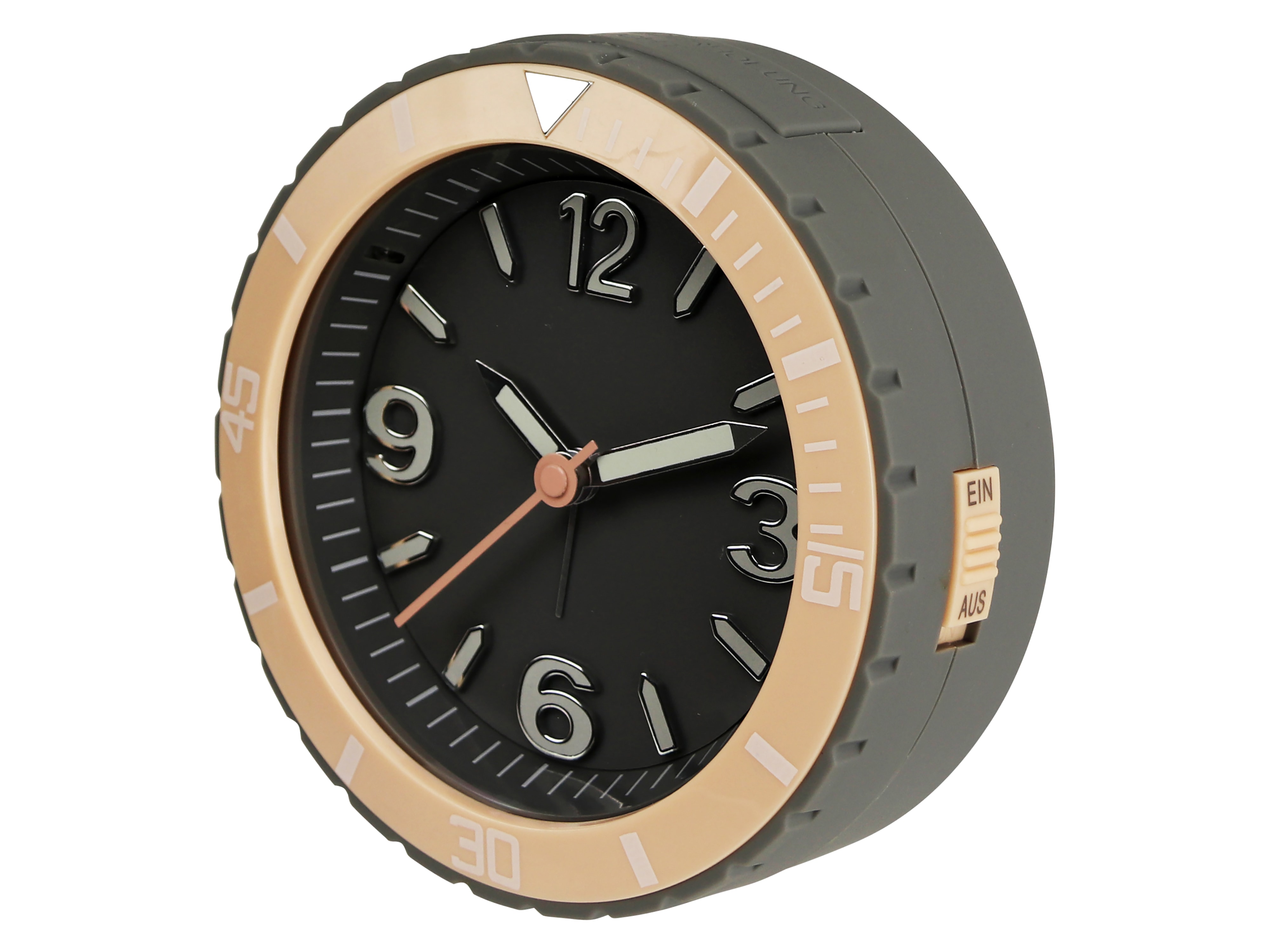 Wecker, COLOUR TIME, Ø13cm, grau/gelb