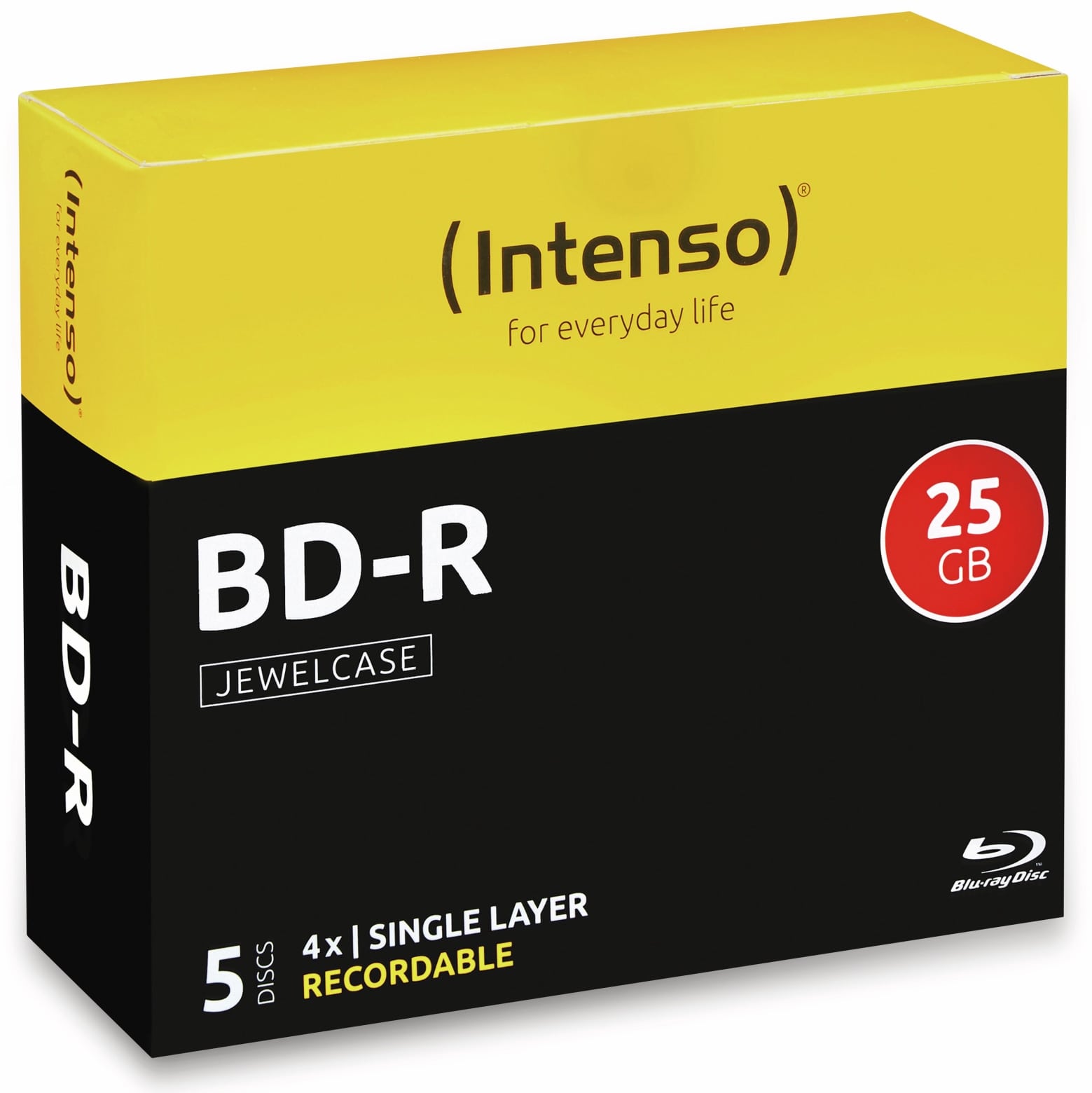 INTENSO Blu-ray Disc BD-R 25 GB, Jewel Case, 5 Stück INTENSO Blu-ray Disc BD-R 25 GB, Jewel Case, 5 Stück