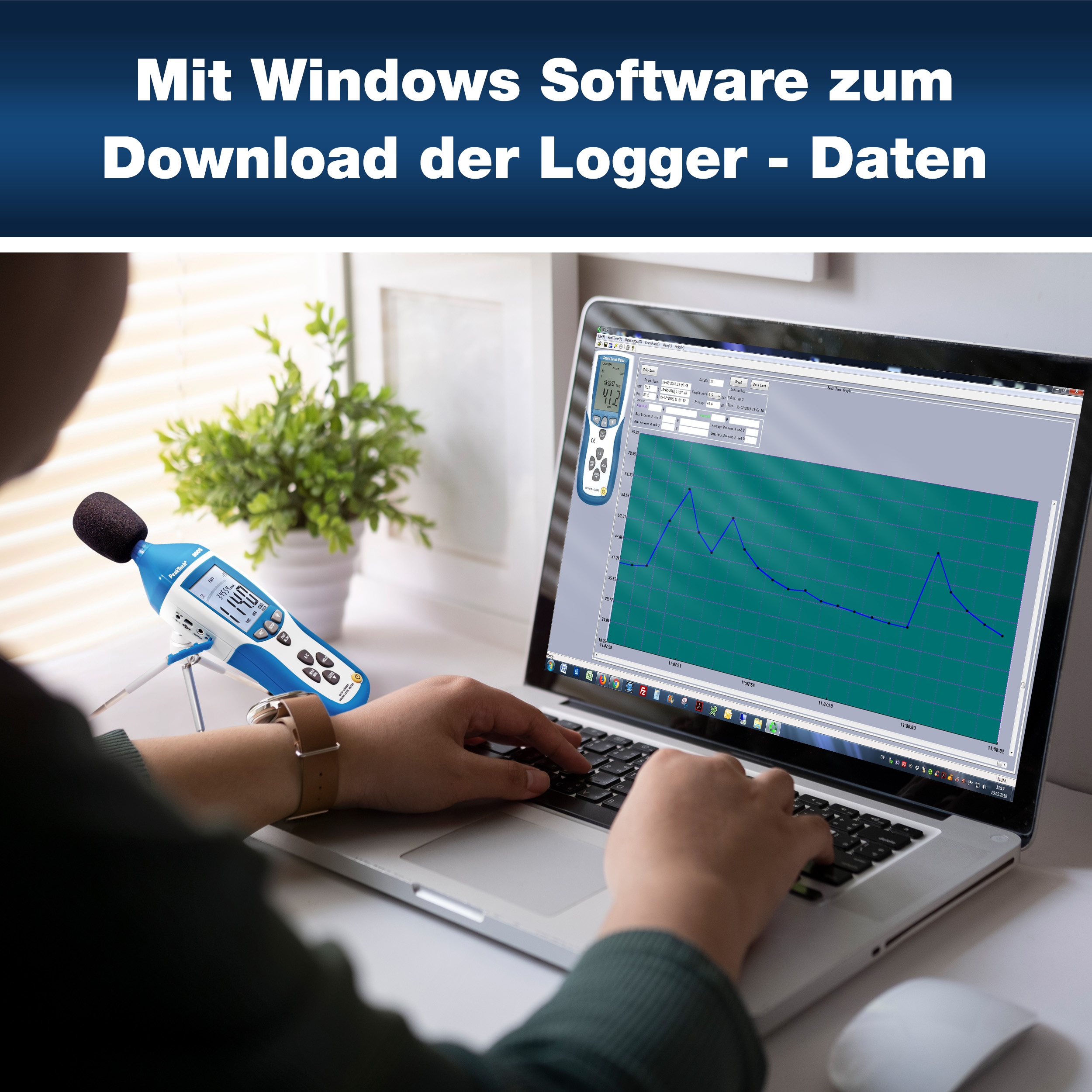 PEAKTECH Schallpegelmessgerät, P 8005, mit Datenlogger