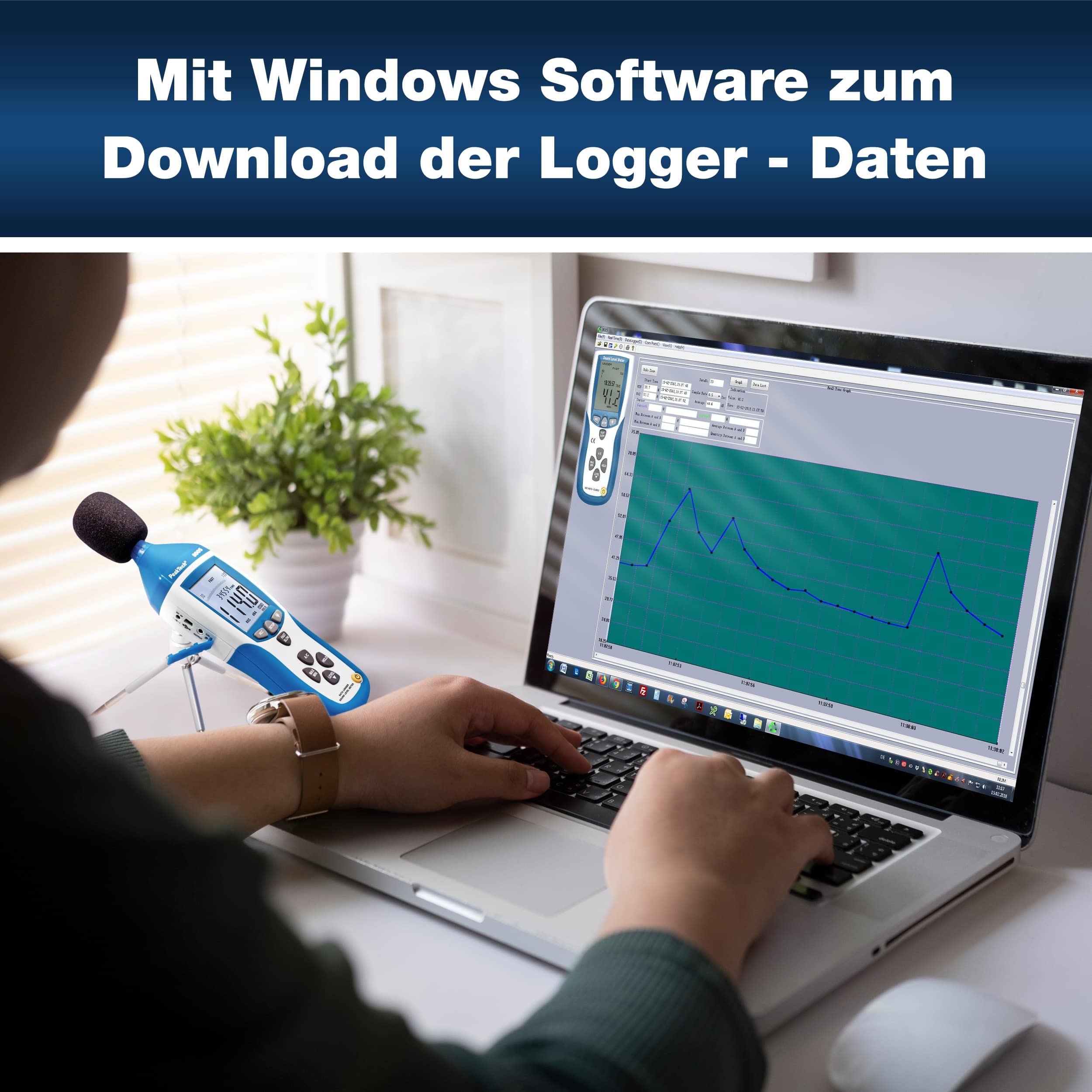 PEAKTECH Schallpegelmessgerät, P 8005, mit Datenlogger