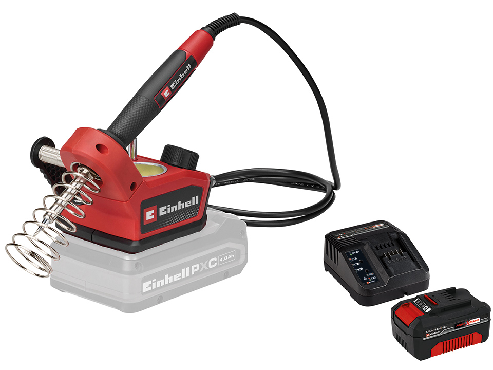 EINHELL Akku-Lötkolben TE-SI 18/480 Li E + Starterset 4,0 Ah