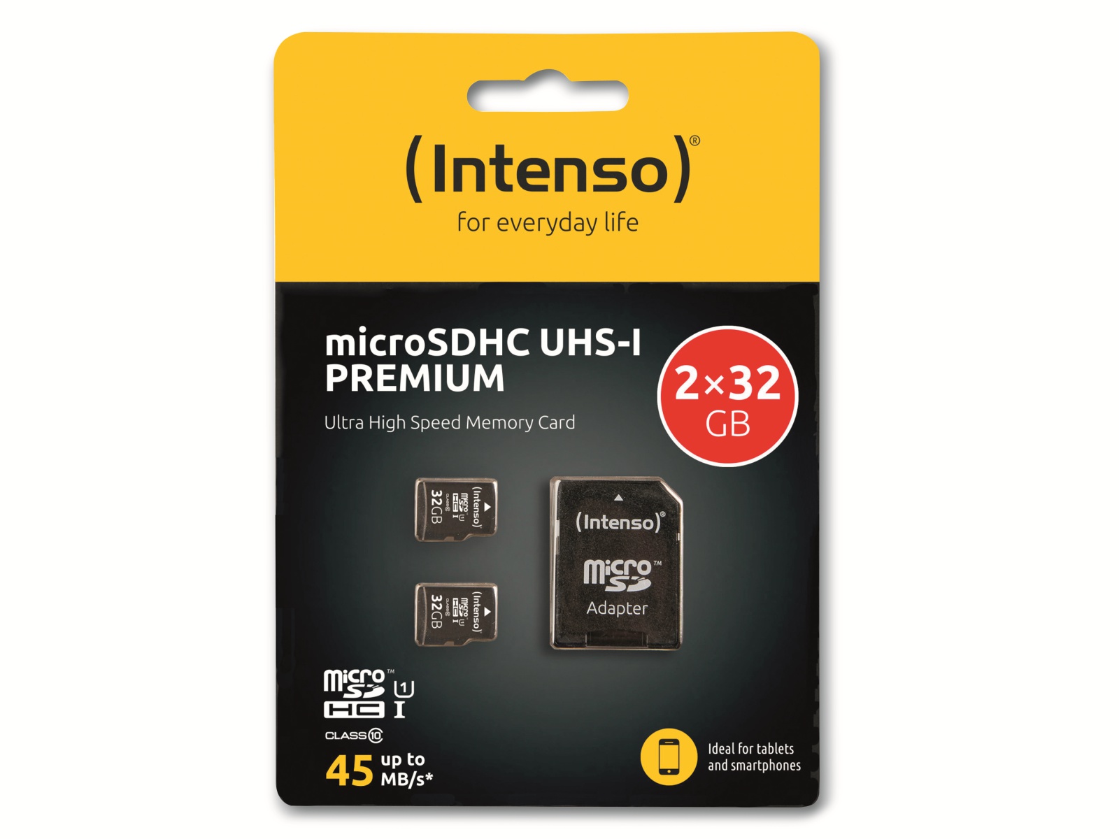 INTENSO Micro SDHX-Card 3423482, 2x 32 GB, Class 10