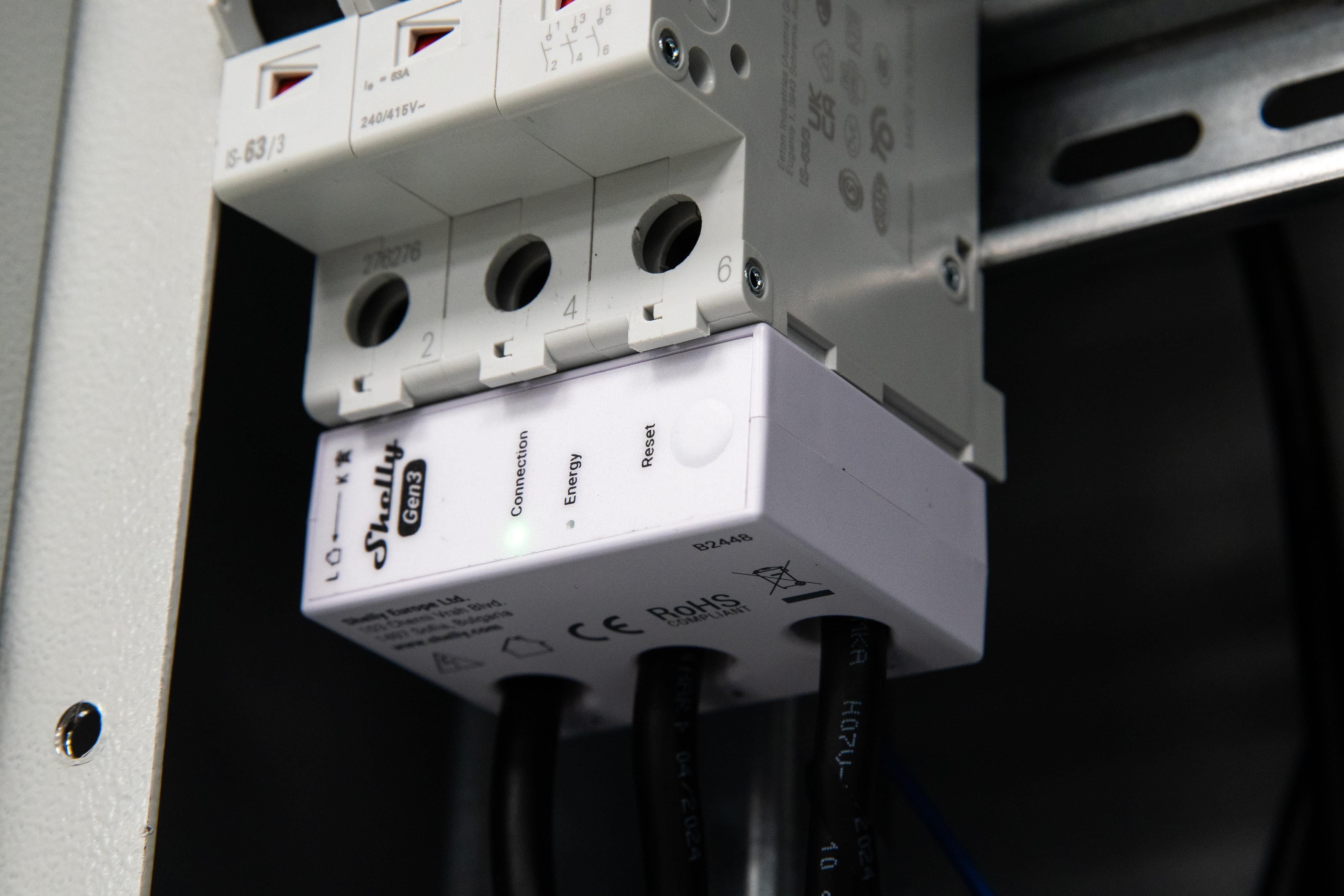 SHELLY WLAN-Stromzähler 3EM-63T Gen3, weiß