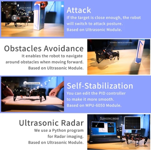 ADEEPT DIY-Kit Roboterspinne mit 6 Beinen