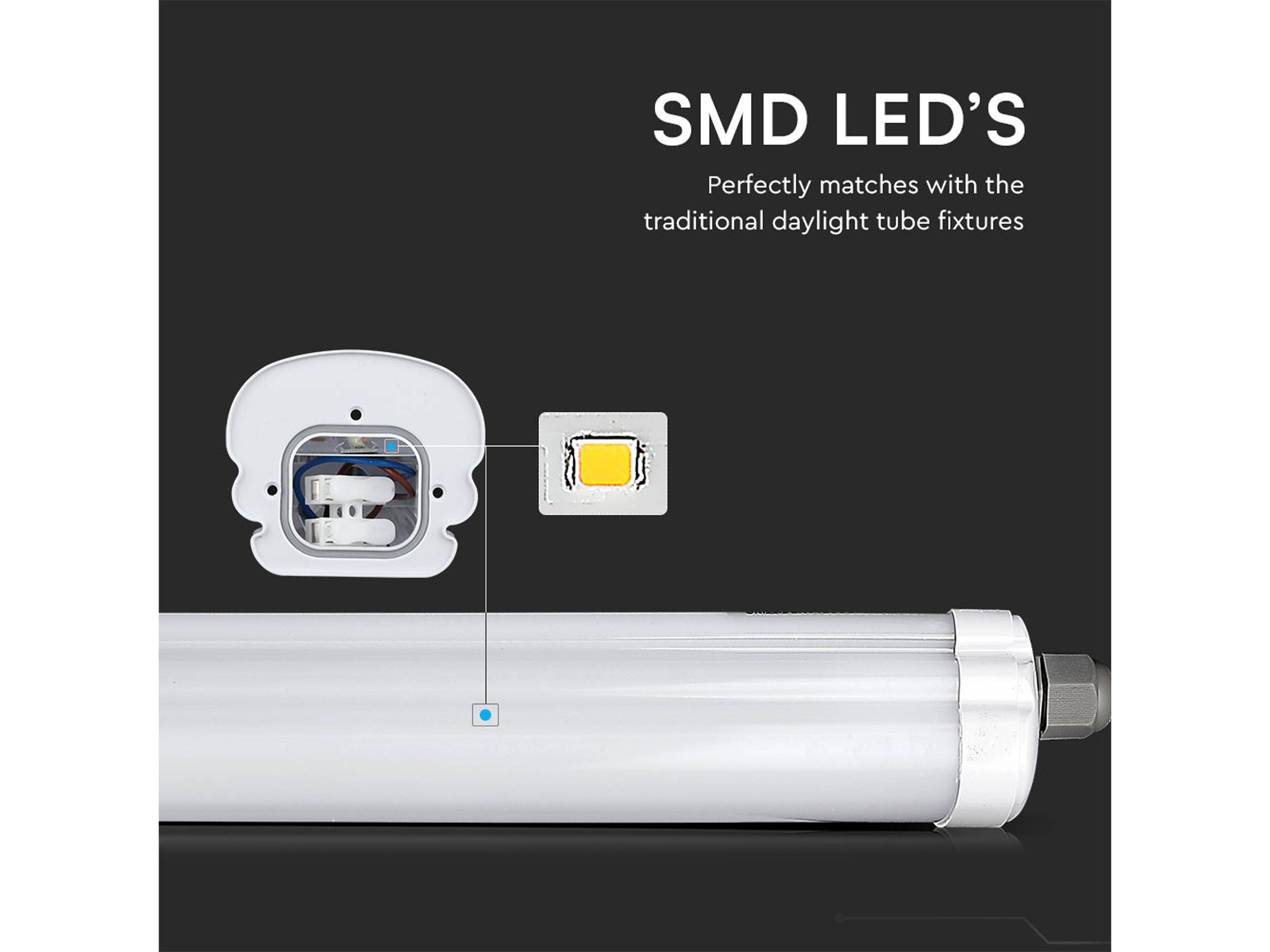 V-TAC LED-Feuchtraumleuchte VT-1249S, EEK: E, 36W, 4320lm, 4000K, 1200mm V-TAC LED-Feuchtraumleuchte VT-1249S, EEK: E, 36W, 4320lm, 4000K, 1200mm