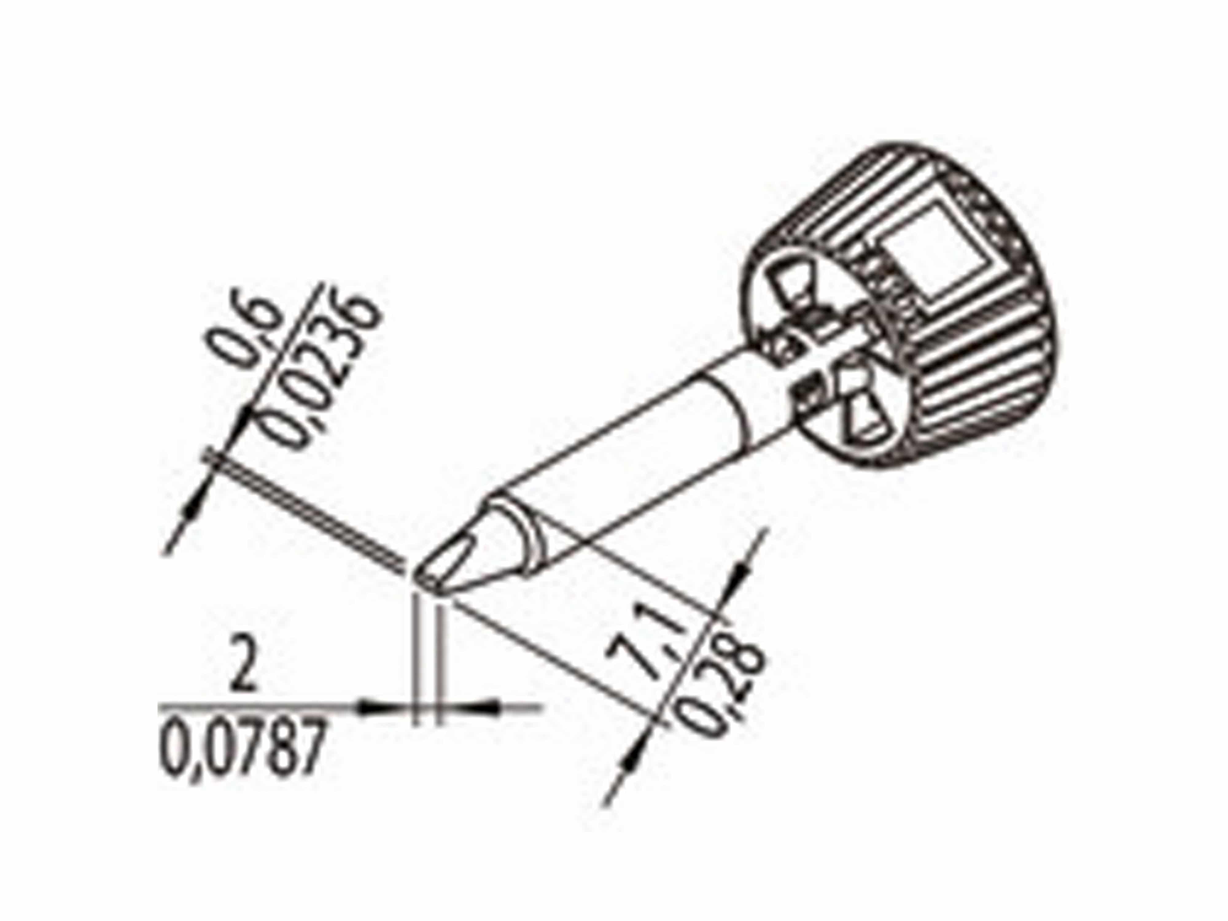 ERSA Lötspitze, 0142CDLF20/SB, meißelförmig, 2,0 mm