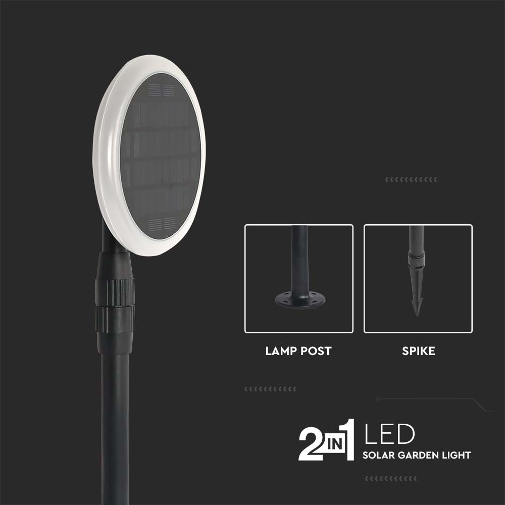 V-TAC Solar LED-Gartenleuchte VT-943, 3 W, 3000 K, schwarz, 2 Stück V-TAC Solar LED-Gartenleuchte VT-943, 3 W, 3000 K, schwarz, 2 Stück