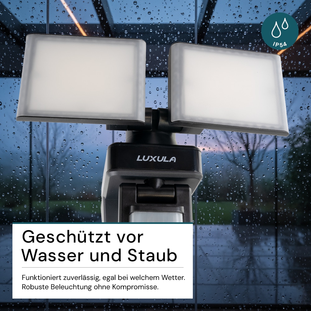 LUXULA LED-Fluter LX400192, mit BM, 2-köpfig, 2x 15 W, 3200 lm, 4000 K LUXULA LED-Fluter LX400192, mit BM, 2-köpfig, 2x 15 W, 3200 lm, 4000 K