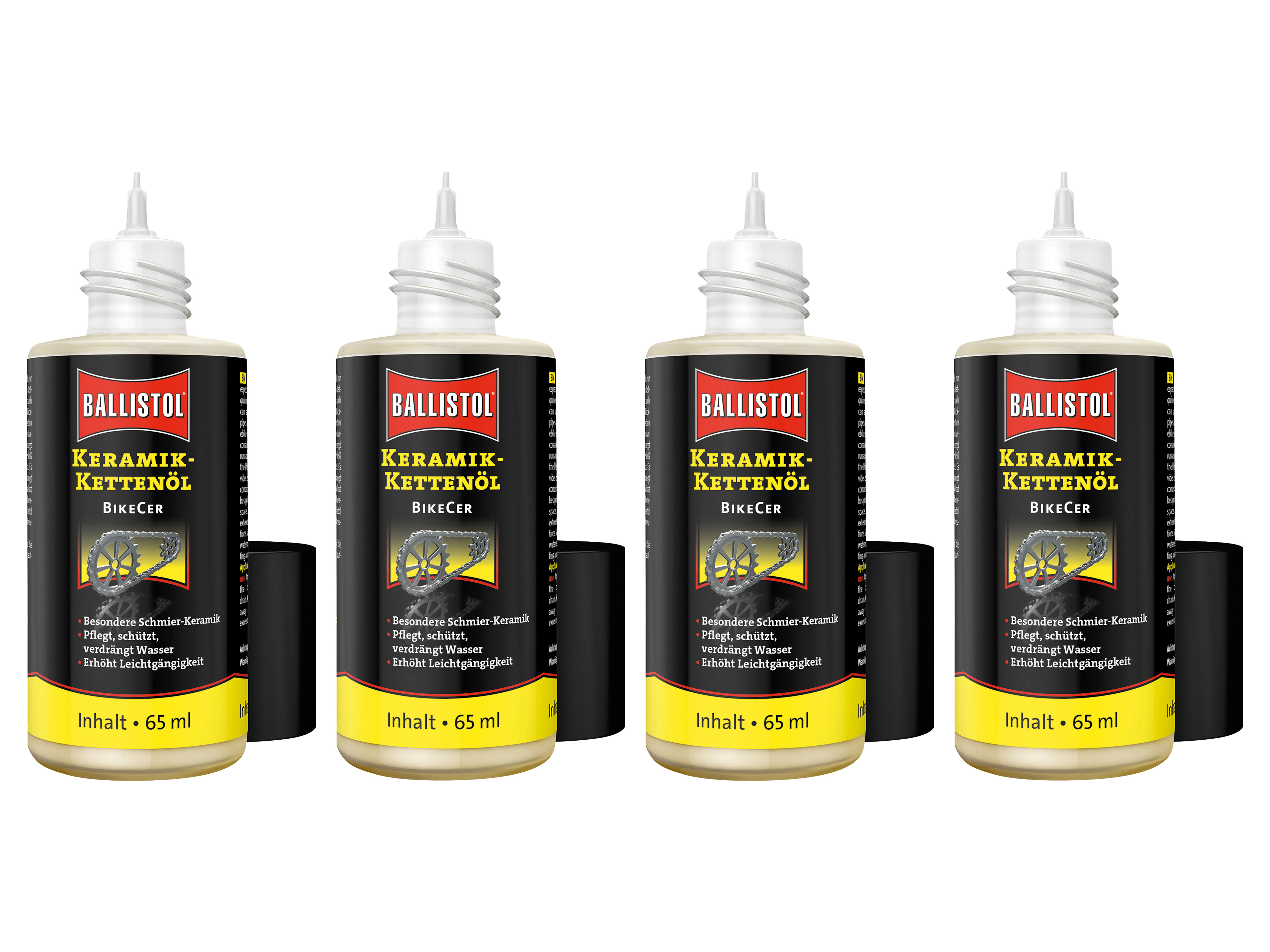 BALLISTOL Kettenöl BikeCer, 65 ml, 4 Stück