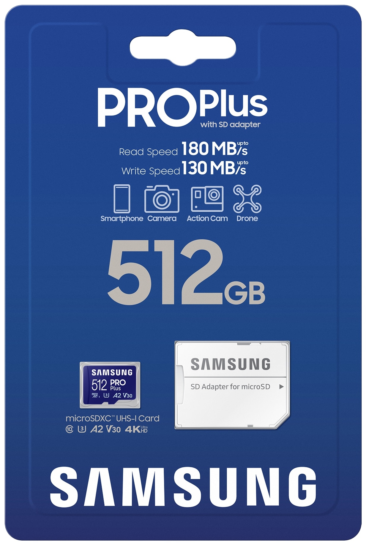 SAMSUNG MicroSDXC-Speicherkarte PRO Plus (2023) 512GB inkl. Adapter SAMSUNG MicroSDXC-Speicherkarte PRO Plus (2023) 512GB inkl. Adapter