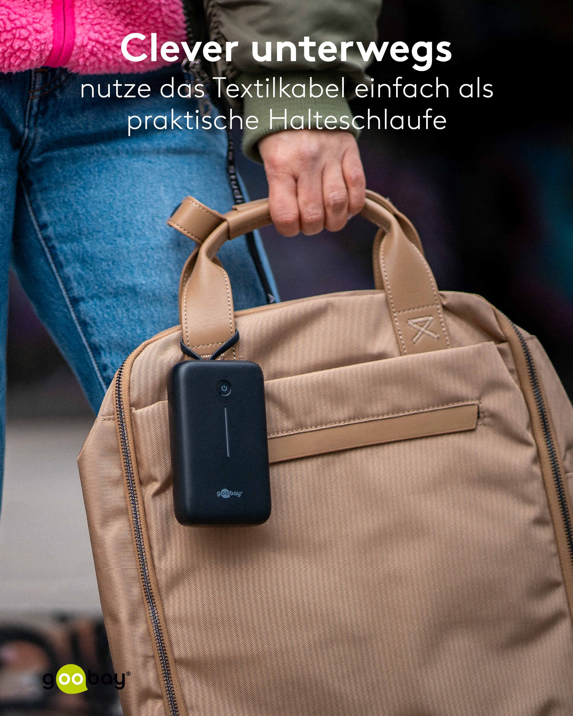 GOOBAY USB Powerbank 76252, 20.000mAh, 30 W, USB-A, 2x USB-C, schwarz
