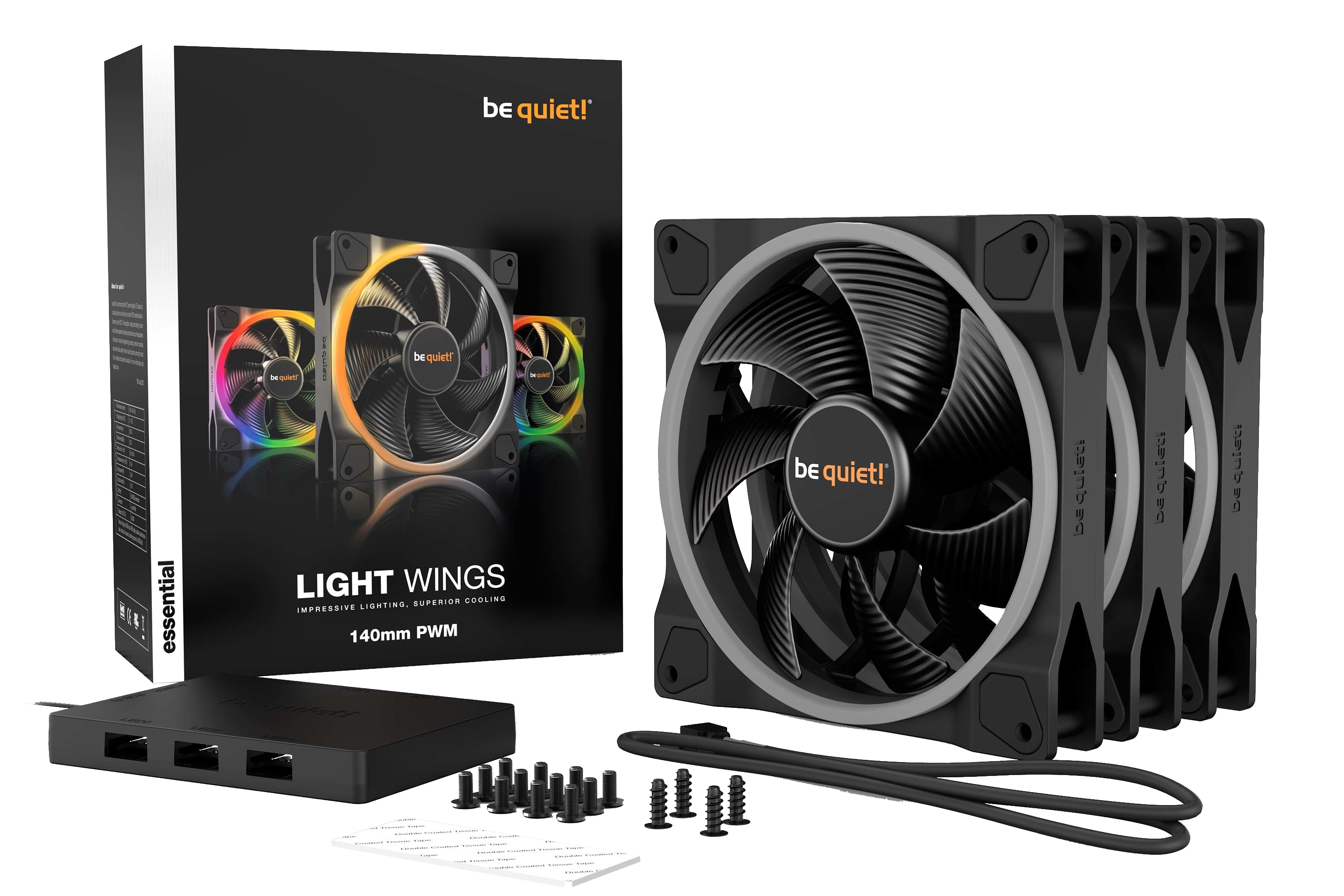 BE QUIET! Lüfter Light Wings 140mm PWM TriplePack