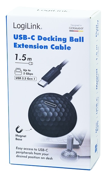 LOGILINK USB-C Kabel CU0099 USB-C/M zu USB-C/F Docking-Ball 1,5m LOGILINK USB-C Kabel CU0099 USB-C/M zu USB-C/F Docking-Ball 1,5m