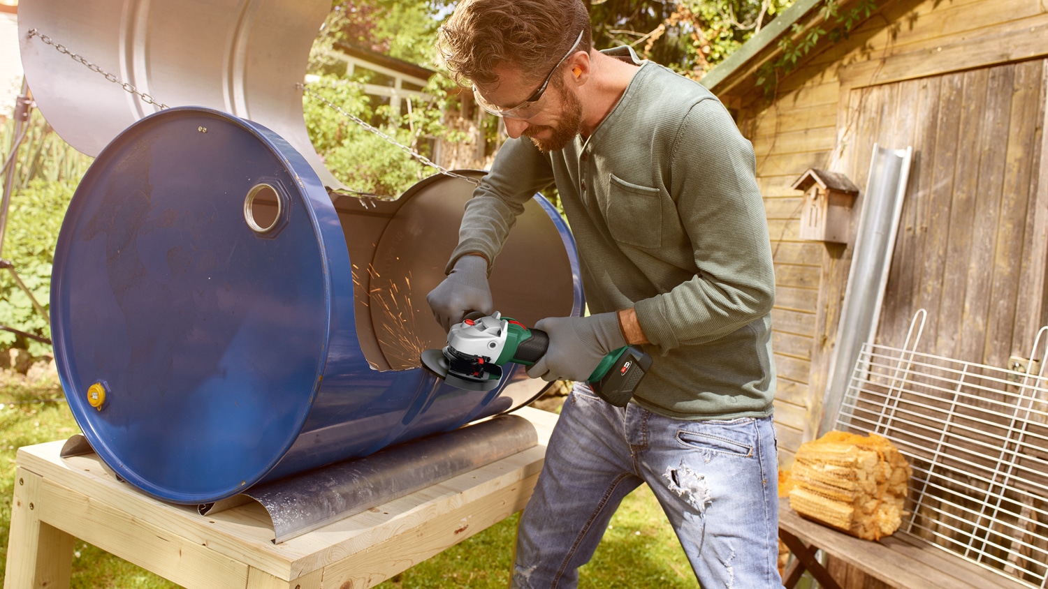 BOSCH Akku-Winkelschleifer AdvancedGrind 18V-80, 06033E5100, Solo